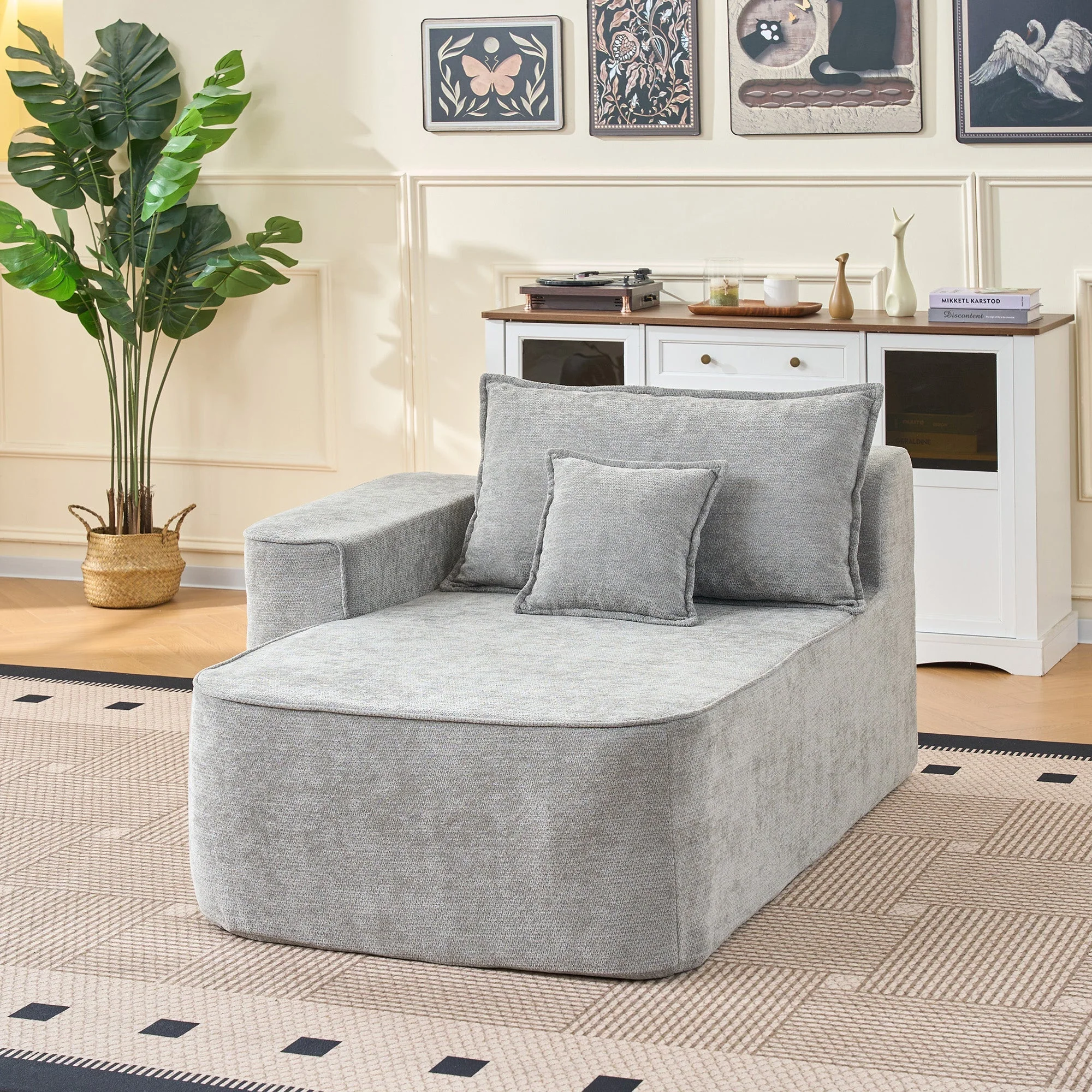 L-Shaped Corner Sofa Cloud Couch Modular Chaise XXL Deep Seat 262cm - Chenille Grey - Image 10