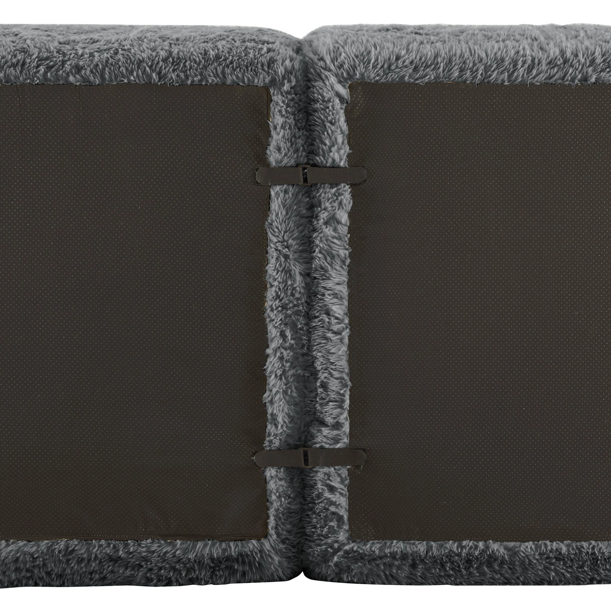 L-shaped Modular Sofa Frameless Deep No Assembly - Plush Fabric Grey - Image 8