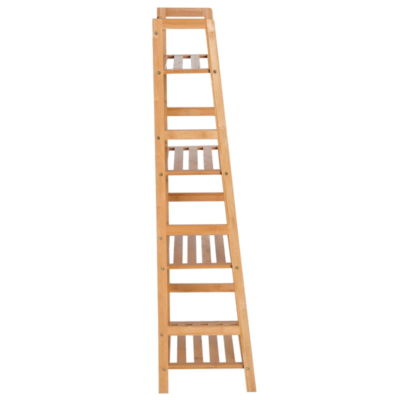 Ladder Bookcase, 4-Tier Bamboo Top, Natural - Image 8