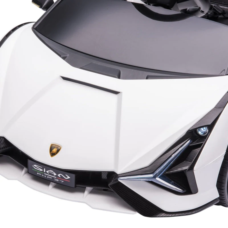 Lamborghini SIAN Kids Ride-on Car 12V with Remote Control and Music, White Metal - Image 7