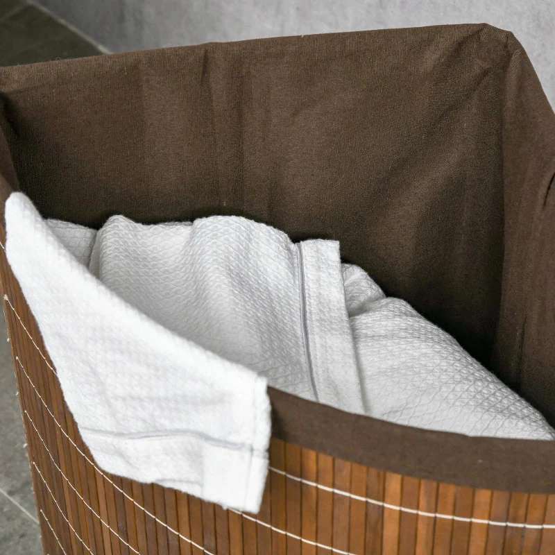 Laundry Basket, 55L Capacity with Removable Lid, Brown - Image 6