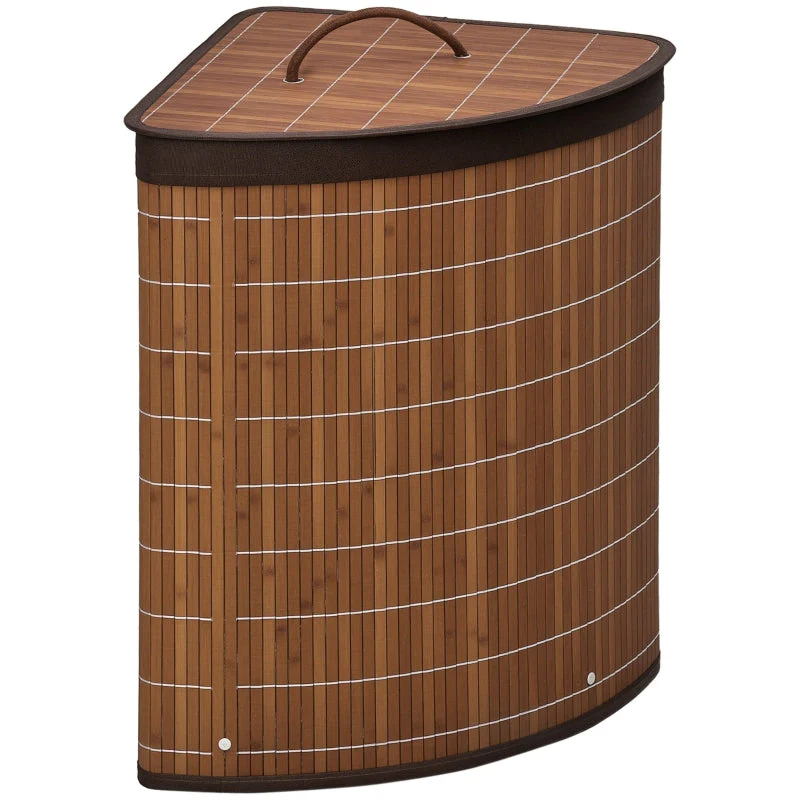 Laundry Basket, 55L Capacity with Removable Lid, Brown - Image 8