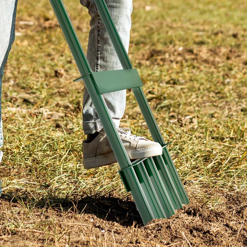 Lawn Aerator 30cm Wide Manual with Non-Slip Handle, Steel - Image 7