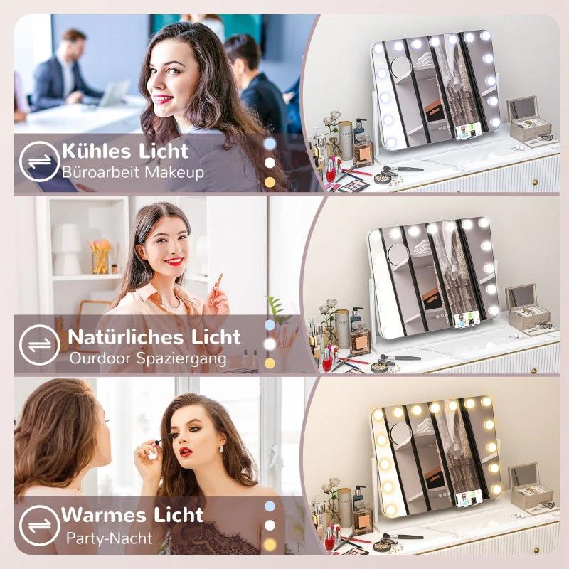 LED Vanity Mirror, Dimmable, Touch Control, USB, White - Image 5
