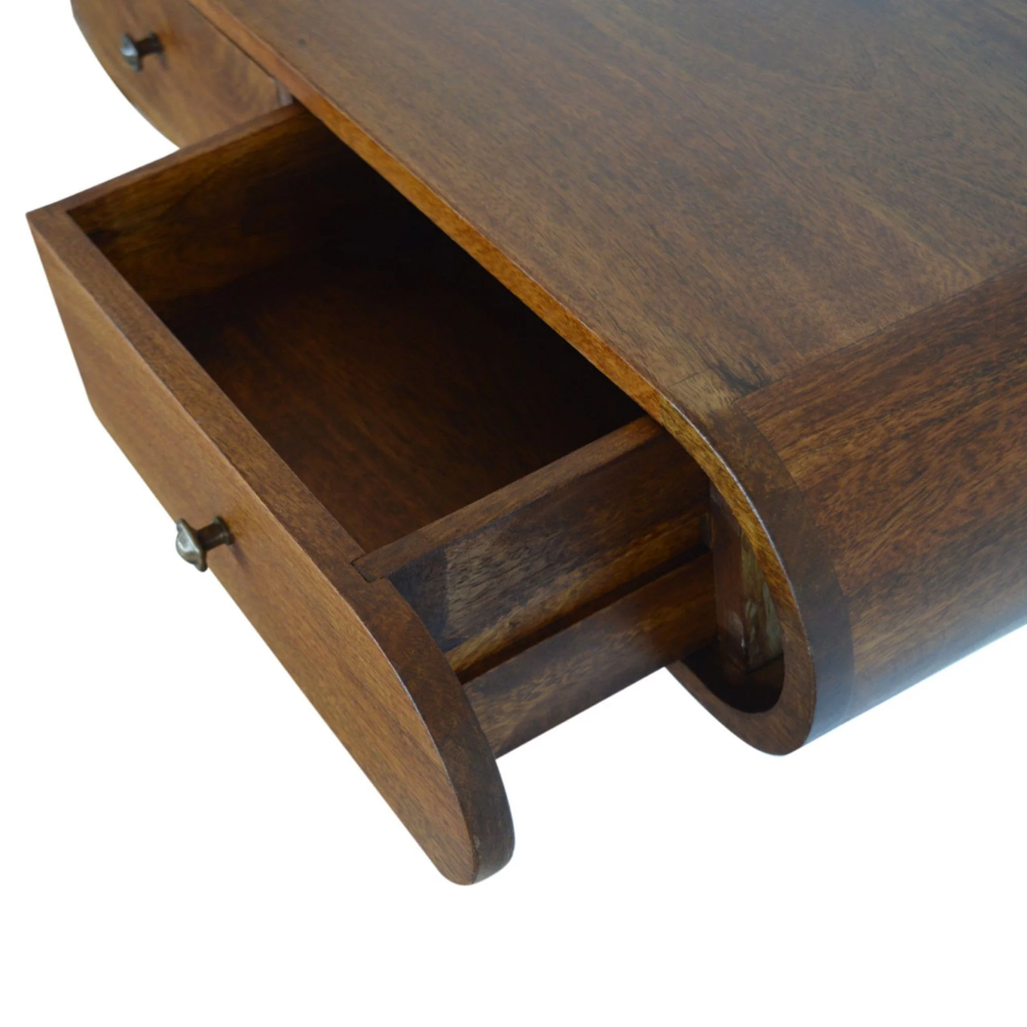 London Console, Floating with 2 Drawers, Solid Wood Dark Brown - Image 2