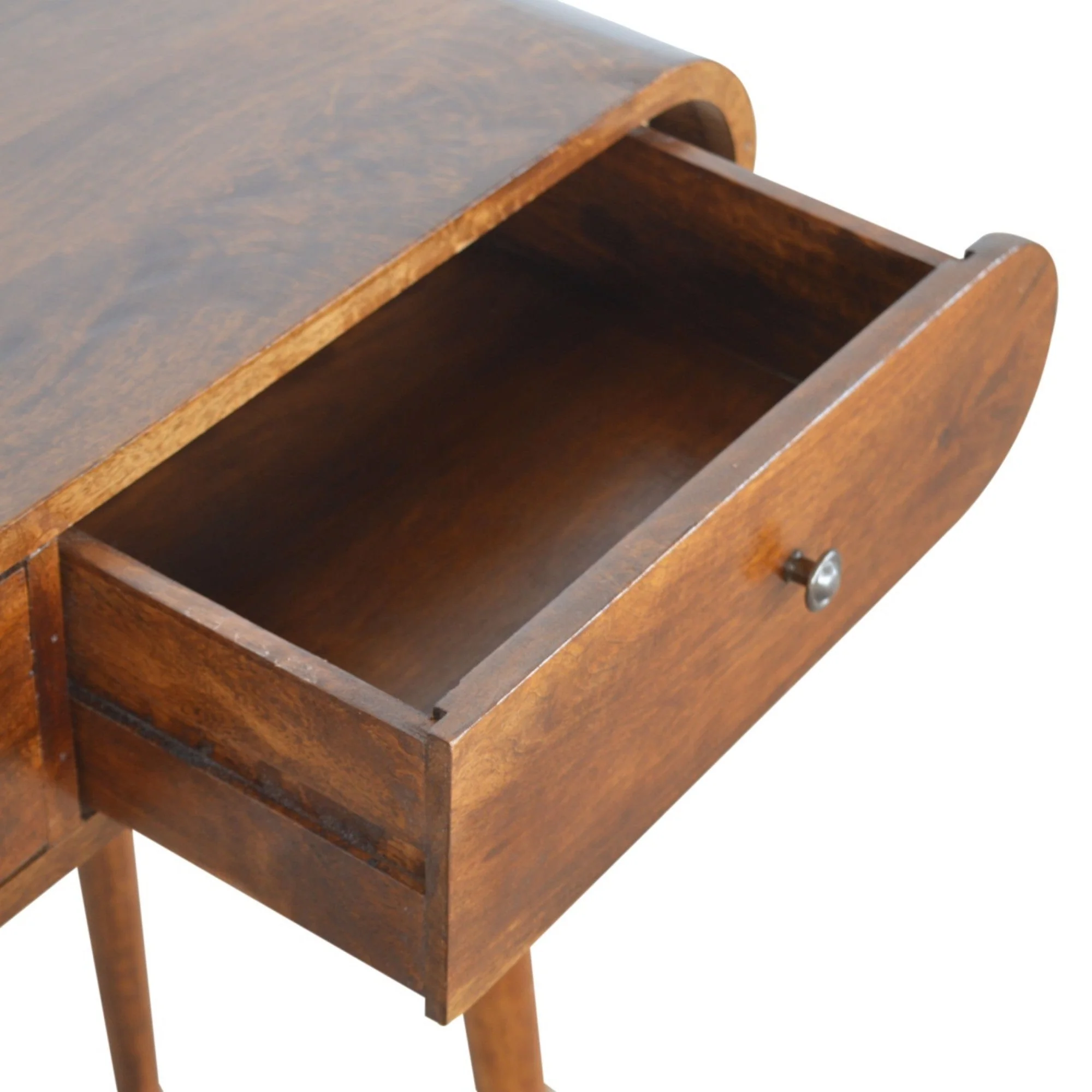 London Console Table, 2 Drawers, Solid Wood Dark Brown - Image 3