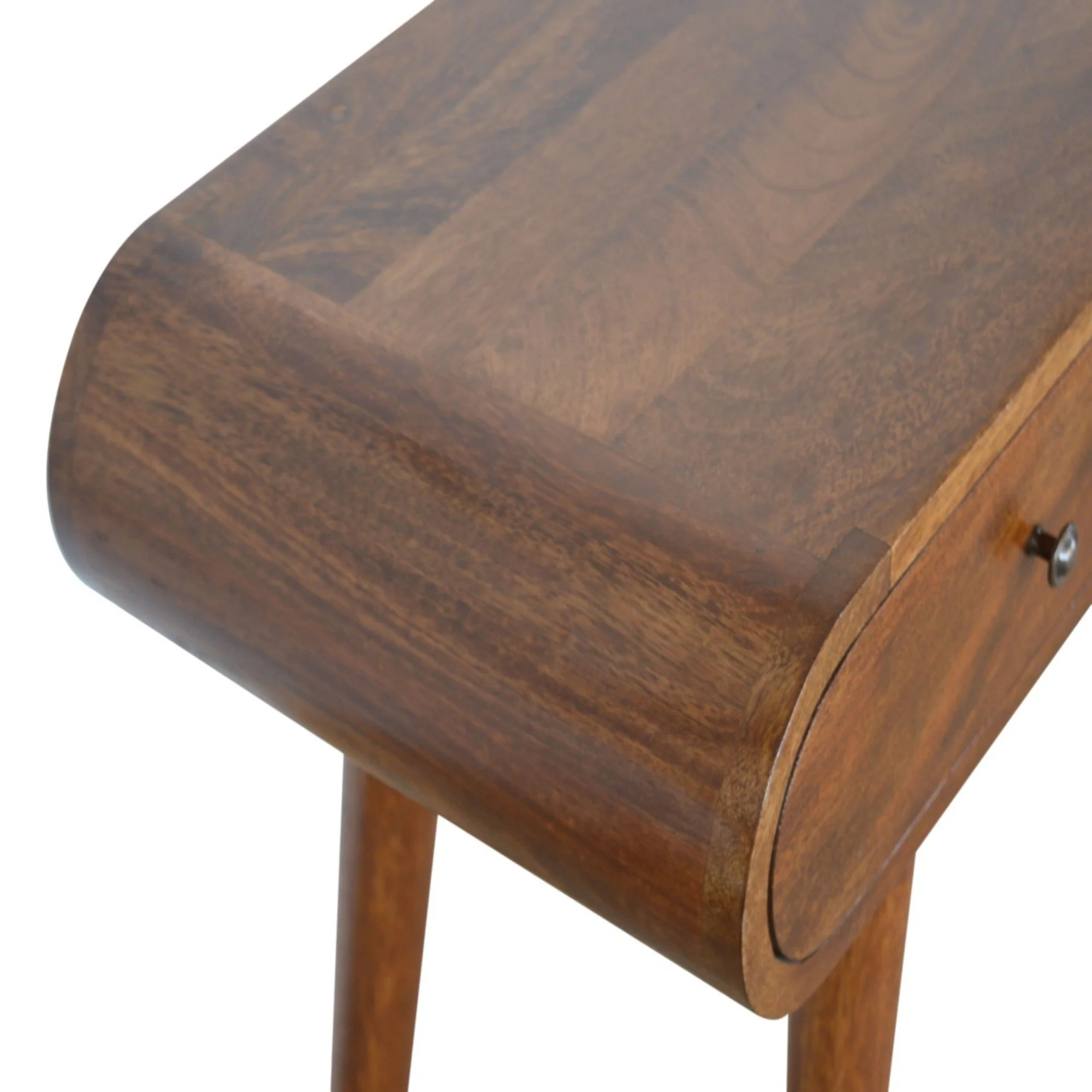 London Console Table, 2 Drawers, Solid Wood Dark Brown - Image 4