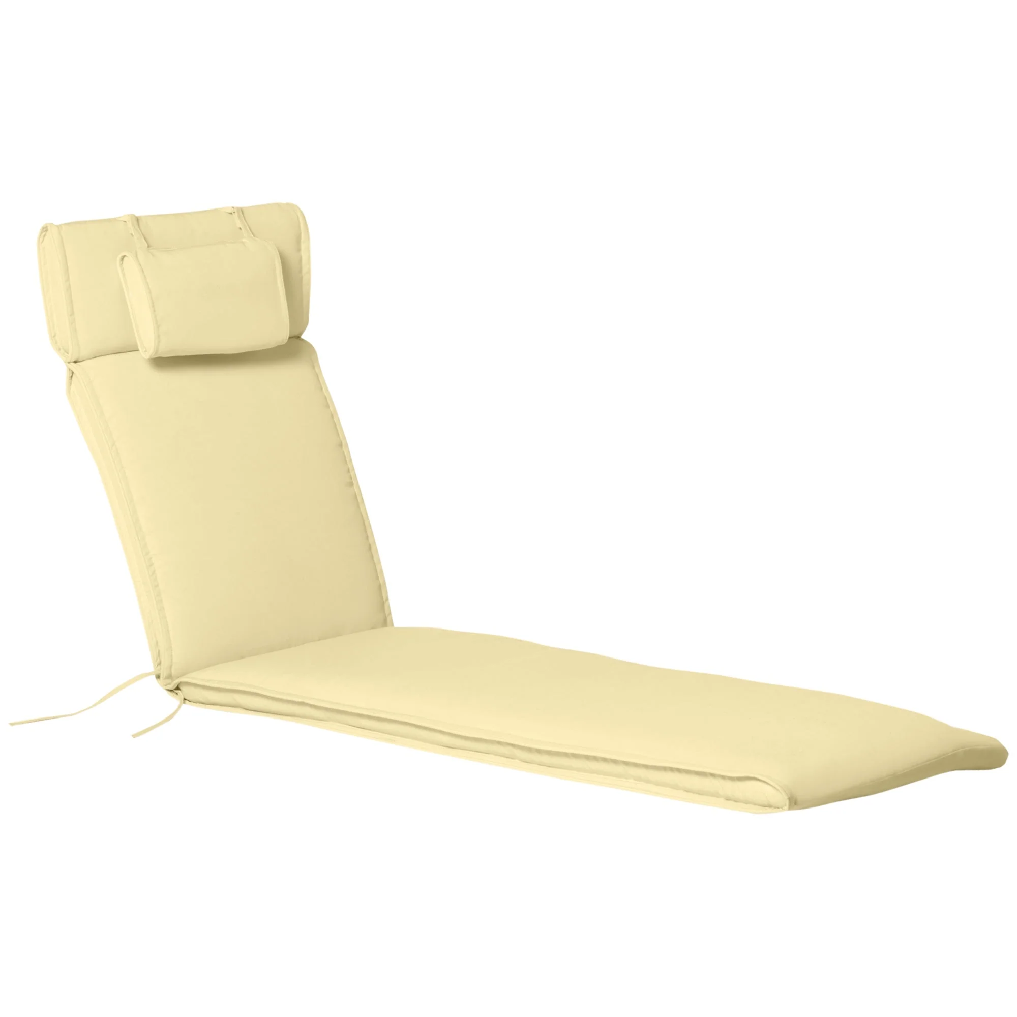 Lounger Cushion, Garden Lounger Upholstery, Polyester Cotton, Cream White - Image 2