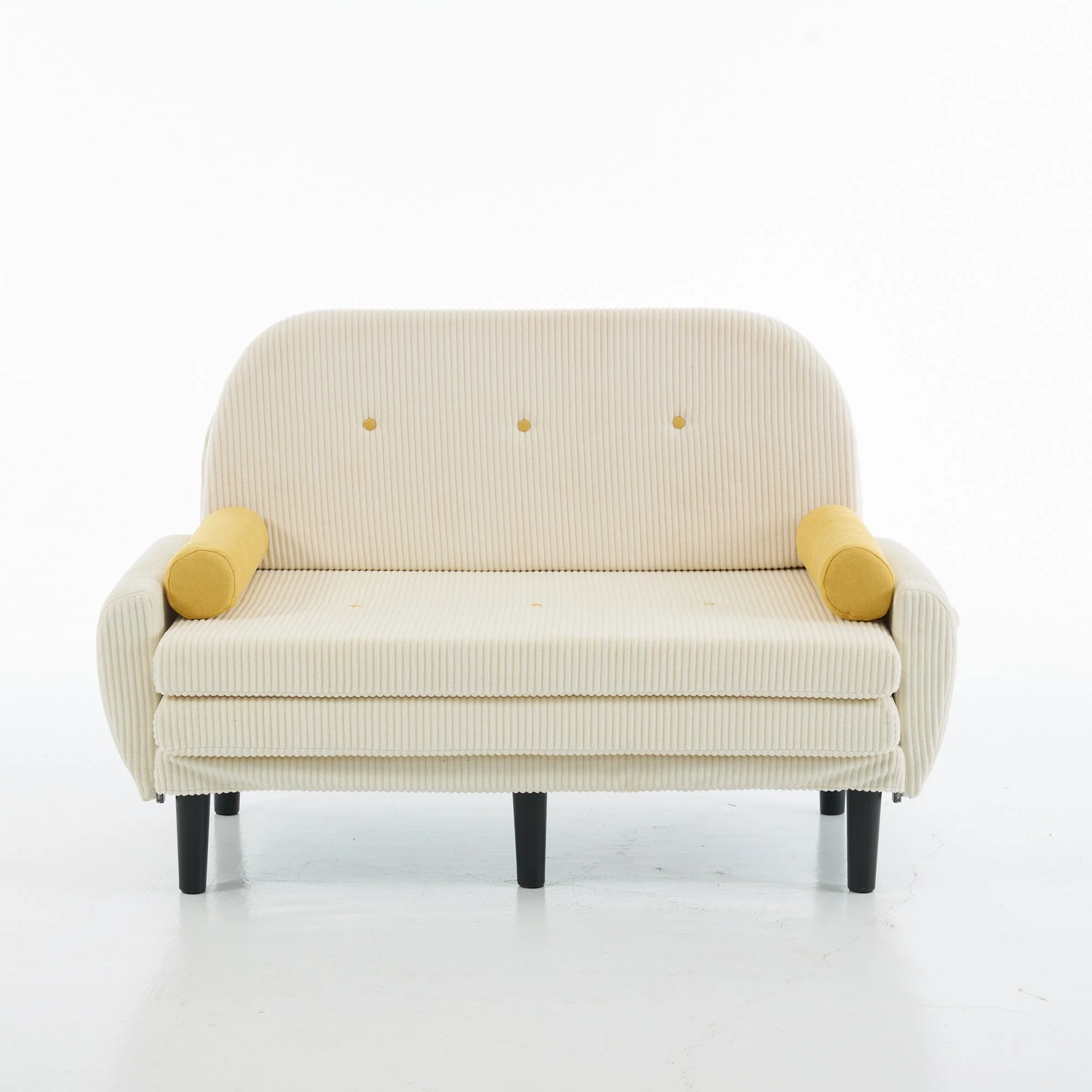 Loveseat Sofa Daybed Recliner Storage - Ivory Corduroy - Image 10