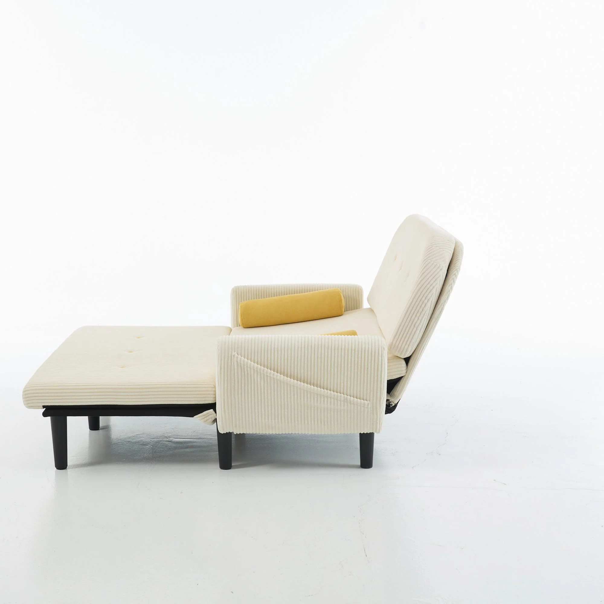 Loveseat Sofa Daybed Recliner Storage - Ivory Corduroy - Image 8