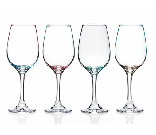 Lustre Green & Pink Wine Glass Set/4