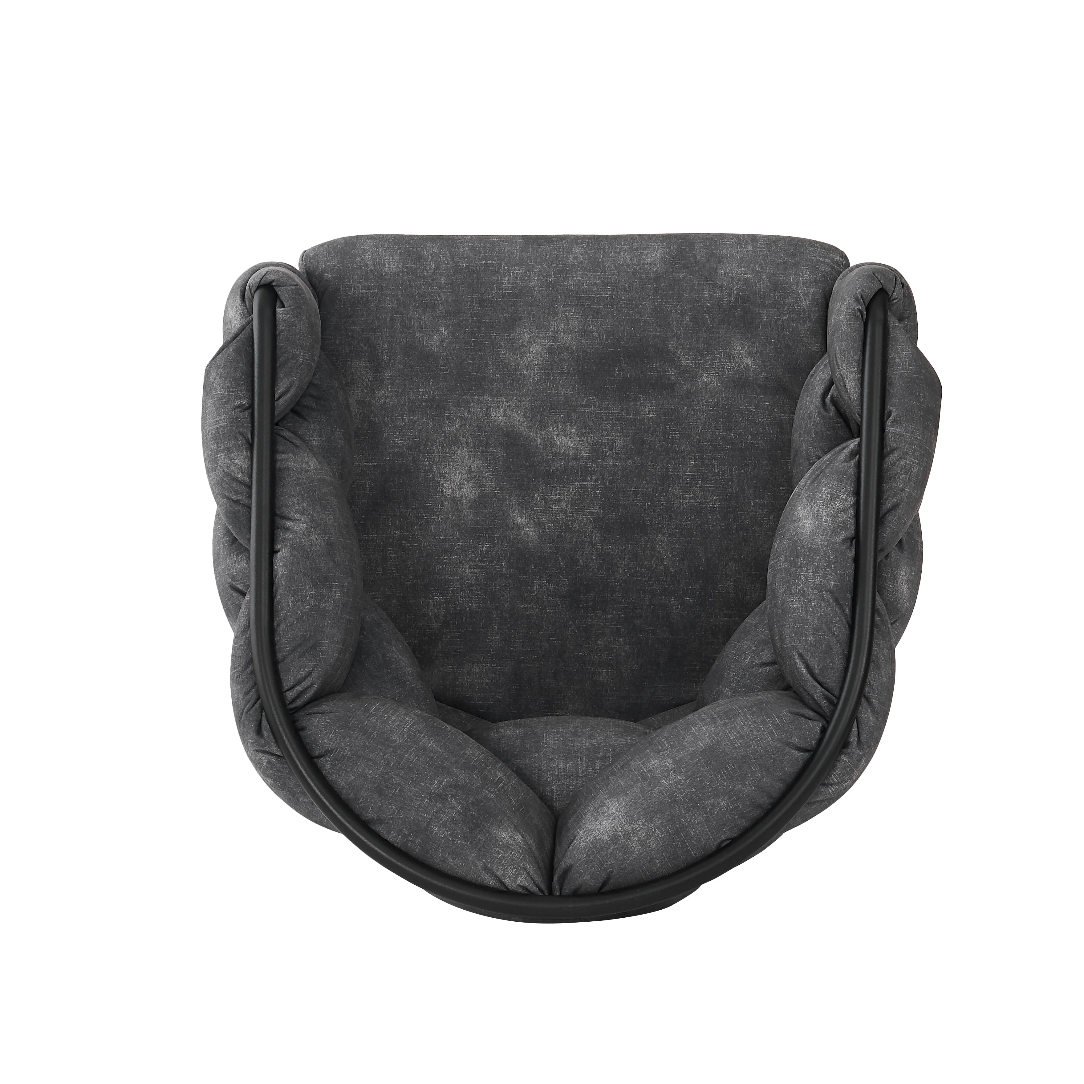 Luxury Velvet Chairs (Set of 4) 360° Swivel Ergonomic Dining Grey - Image 9