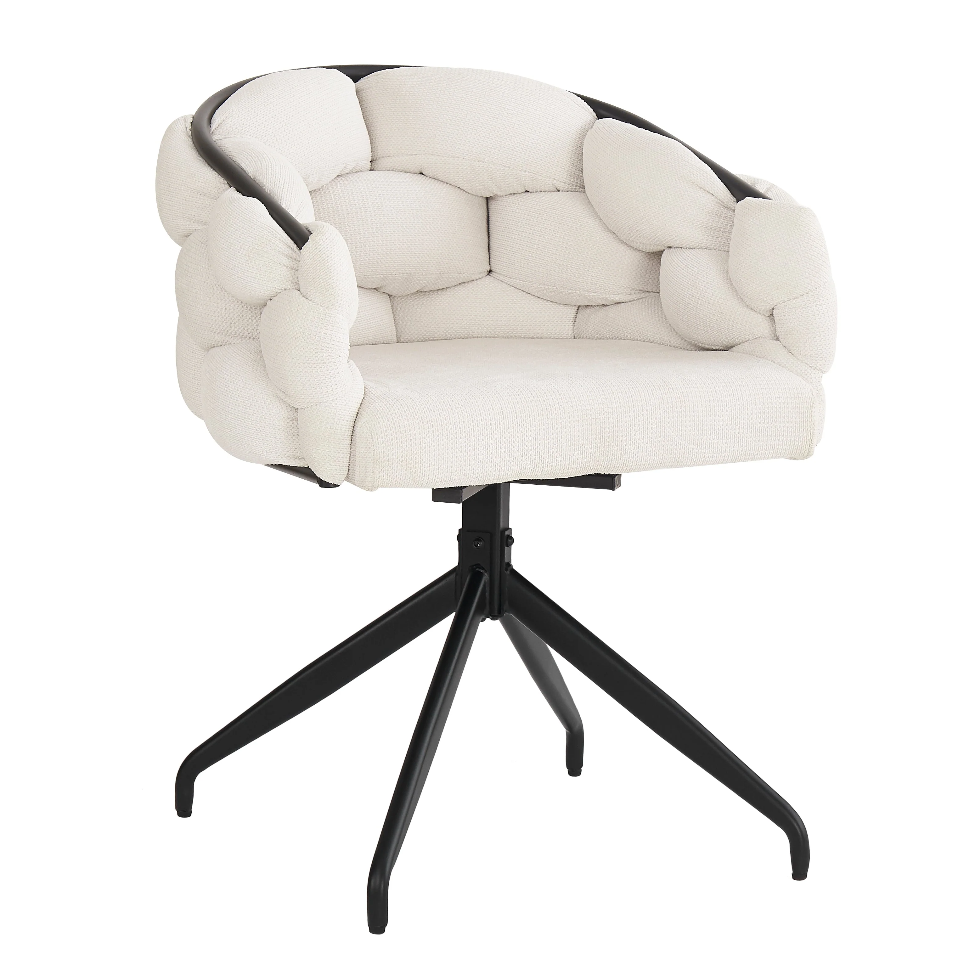 Luxury Velvet Chairs Set of 6 Swivel Ergonomic - Beige - Image 10