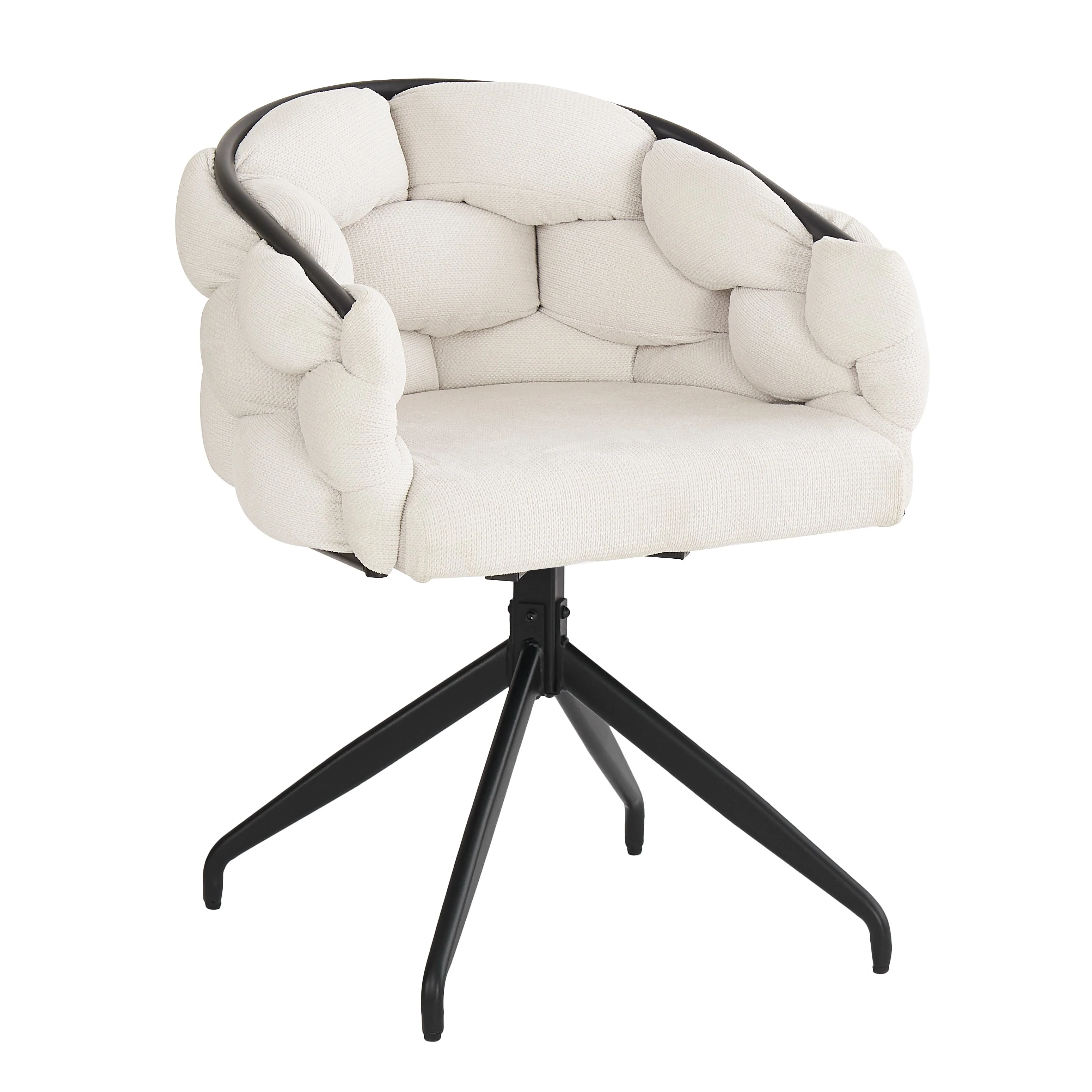 Luxury Velvet Chairs, Swivel & Ergonomic (Set of 4), Beige - Image 7