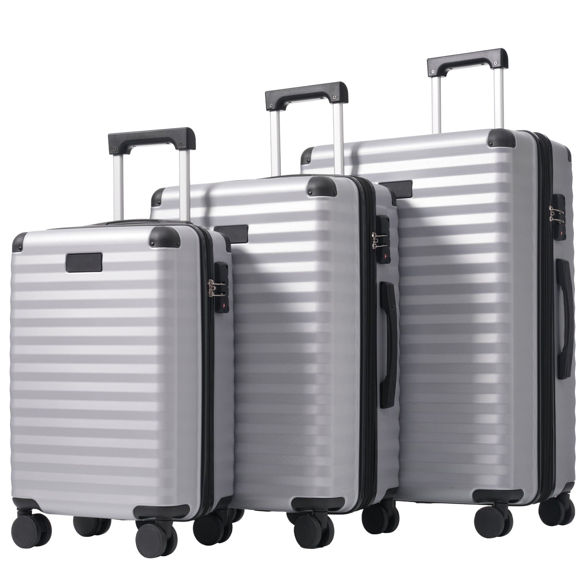 M&L&XL 3-Piece Suitcase Set - Expandable, Reinforced Corners, Cup Holder, TSA Lock, 360° Rotating Wheels, ABS Hard-Shell - Image 2