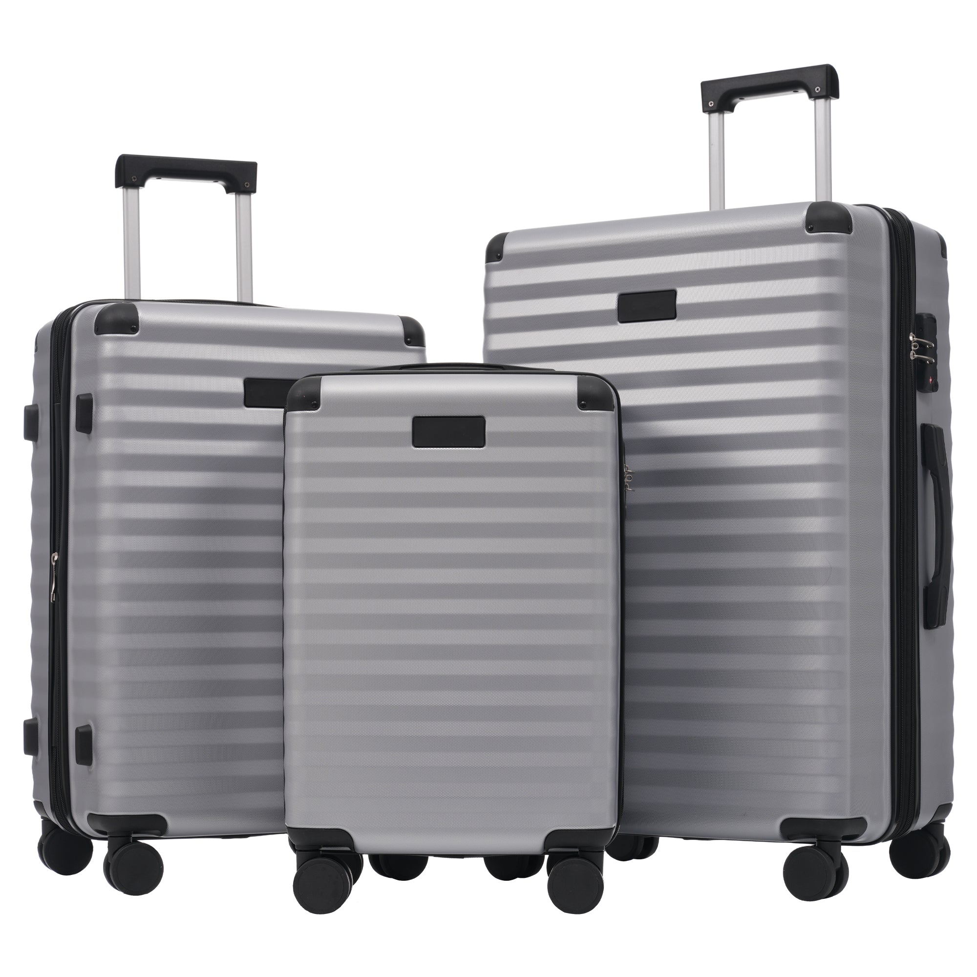 M&L&XL 3-Piece Suitcase Set - Expandable, Reinforced Corners, Cup Holder, TSA Lock, 360° Rotating Wheels, ABS Hard-Shell - Image 3