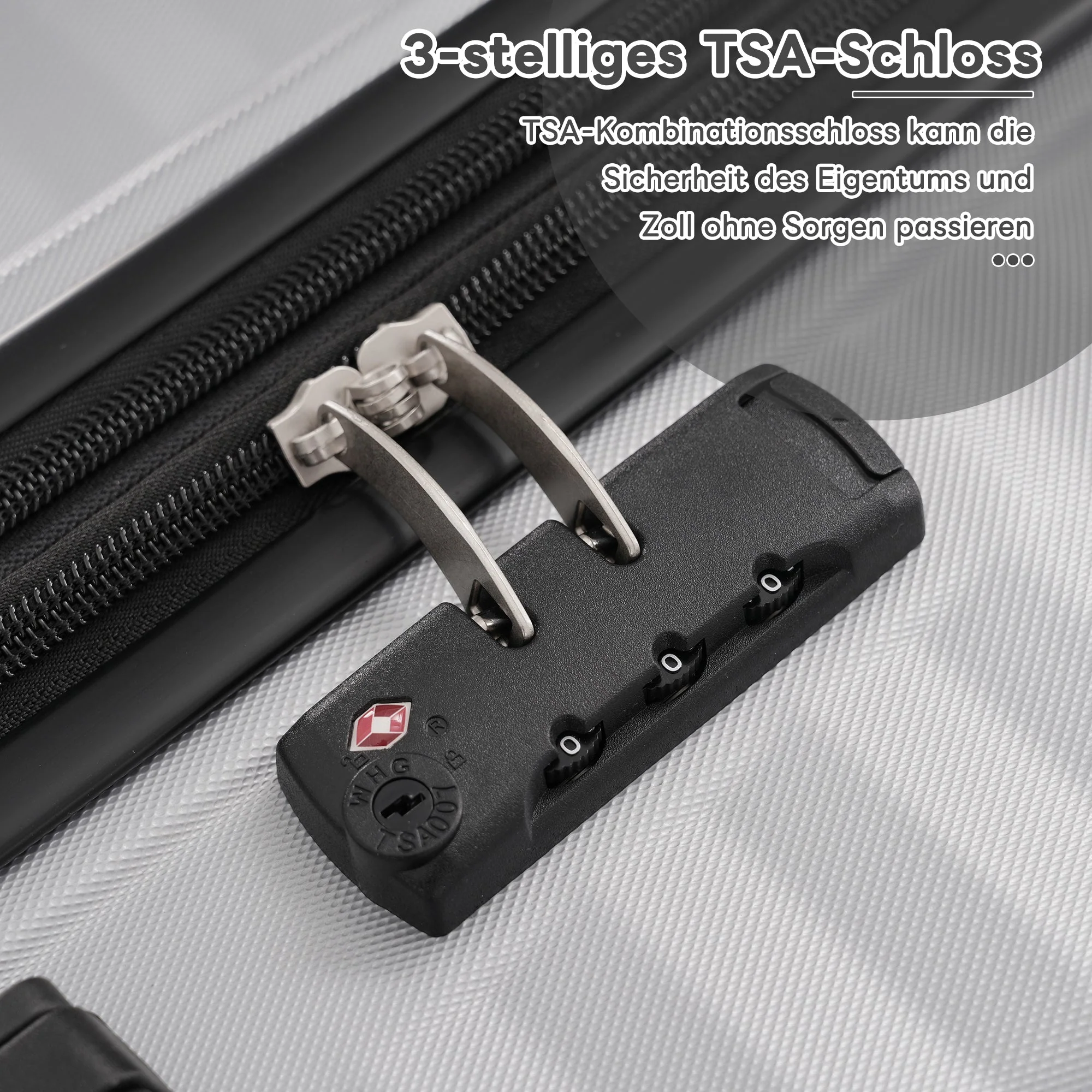 M&L&XL 3-Piece Suitcase Set - Expandable, Reinforced Corners, Cup Holder, TSA Lock, 360° Rotating Wheels, ABS Hard-Shell - Image 6