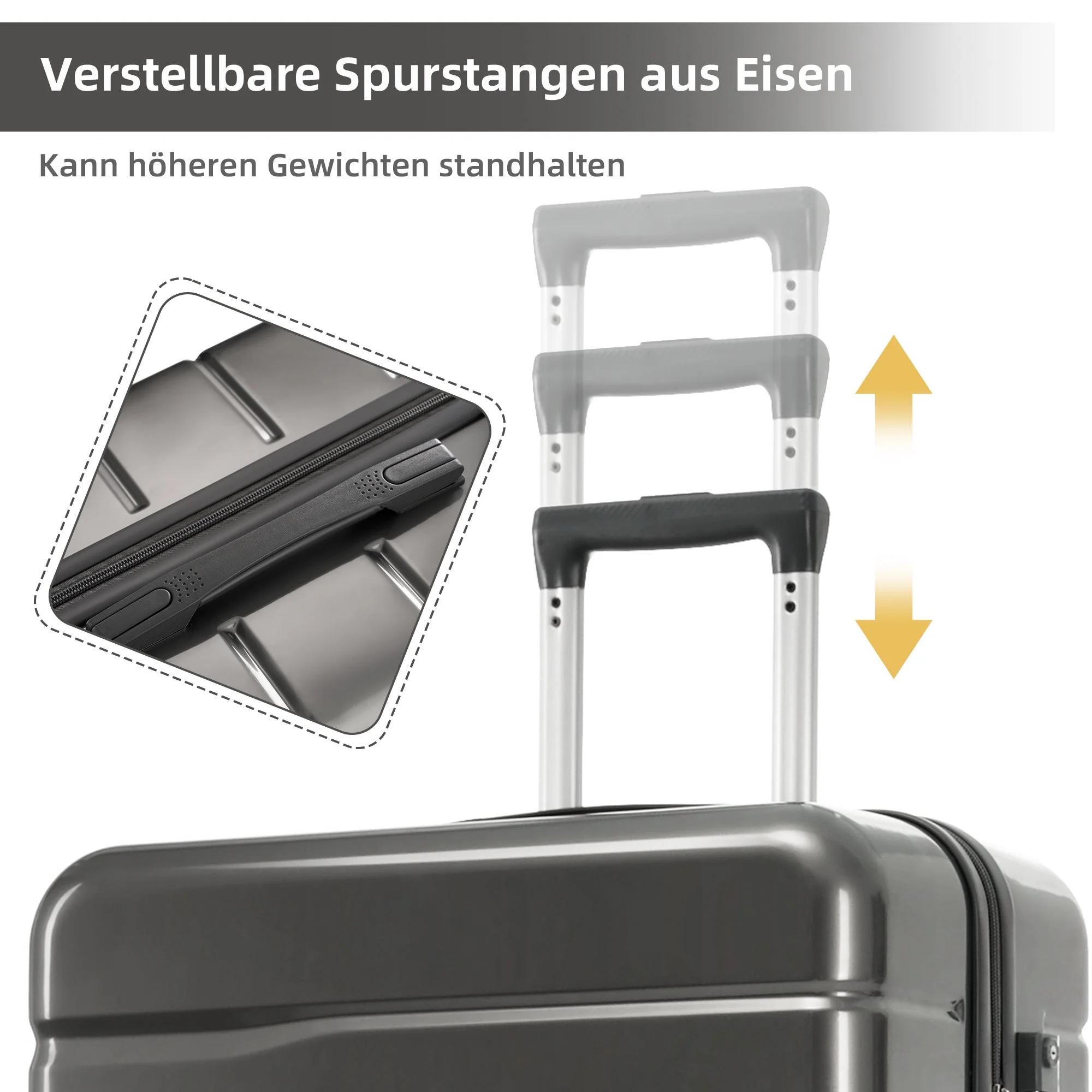 M-L-XL Suitcase Set (20"&24"&28") with Double 360° Swivel Wheels, TSA Lock, ABS+PC Material - Image 6