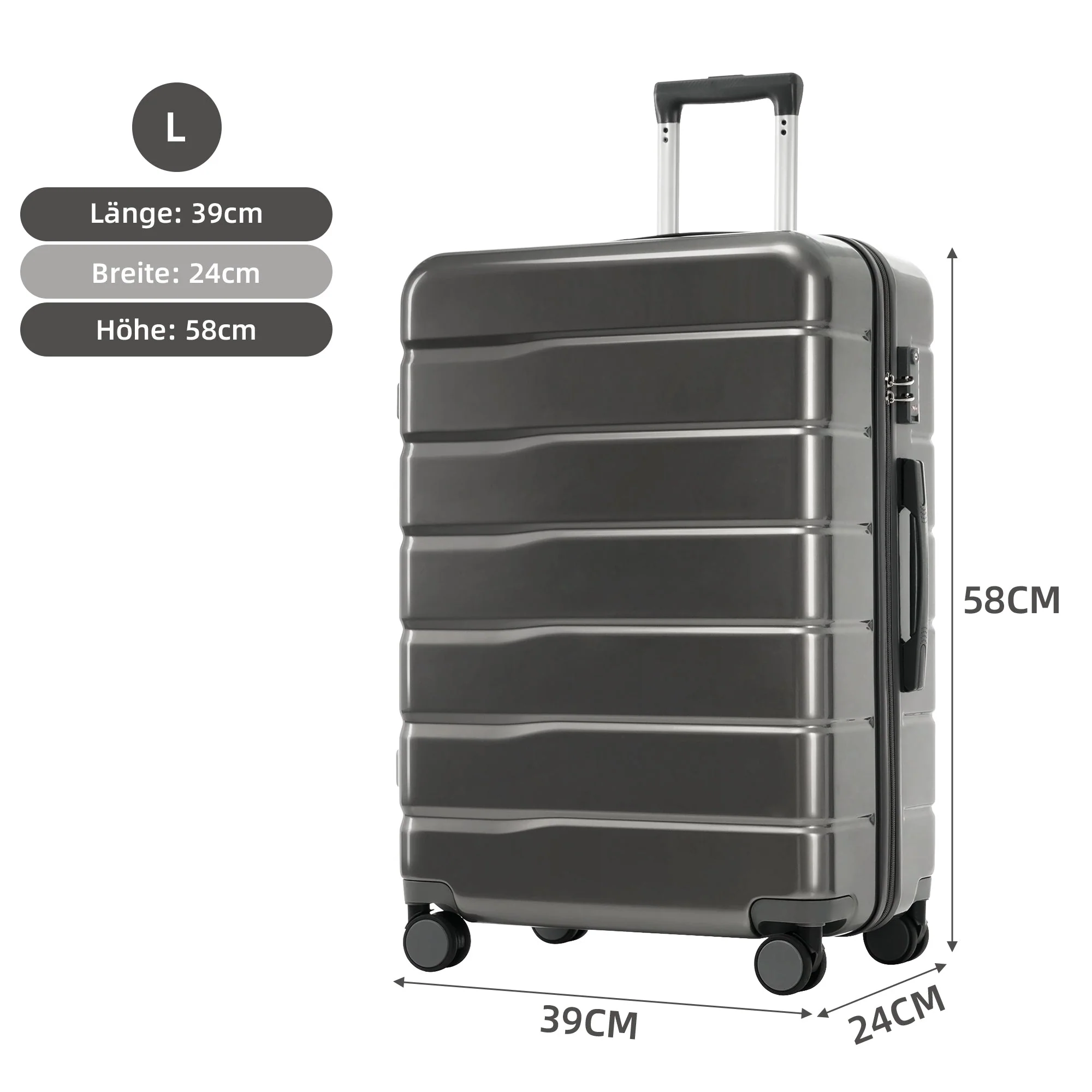 M-L-XL Suitcase Set (20"&24"&28") with Double 360° Swivel Wheels, TSA Lock, ABS+PC Material - Image 9