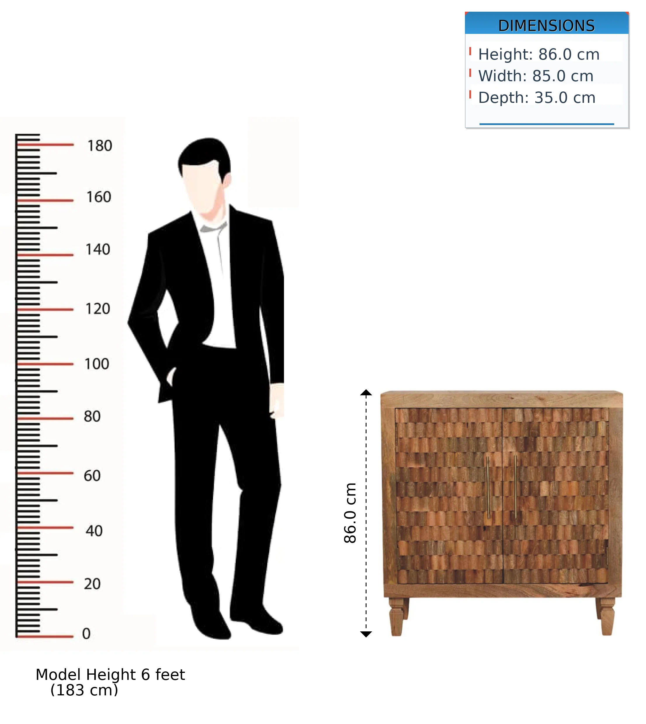 Marbella Cabinet, Sustainably Sourced Solid Mango Wood - Image 3
