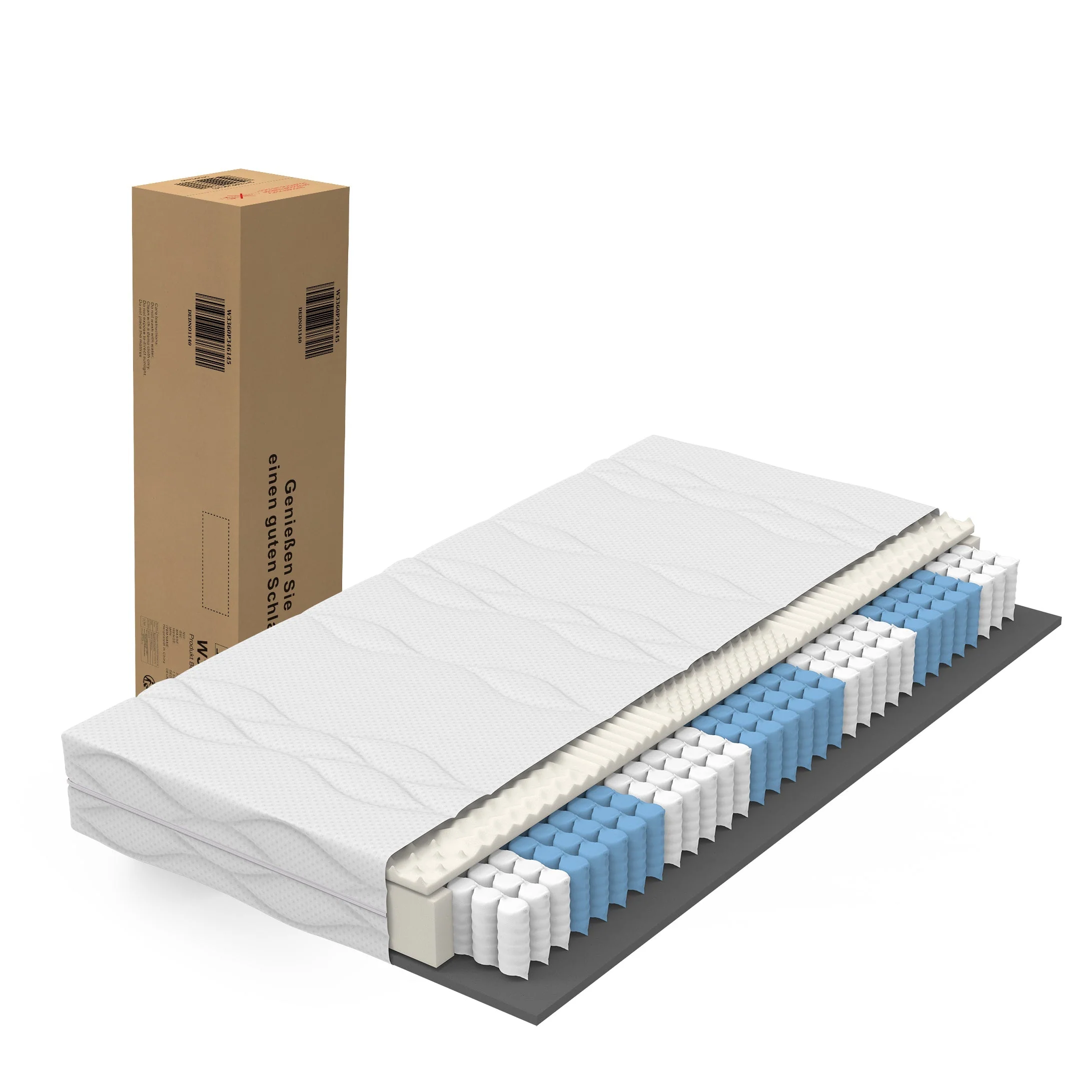 Mattress 90x200cm Pocket Spring H3 7-Zone Ergonomic 20cm Height Oeko-Tex Certified