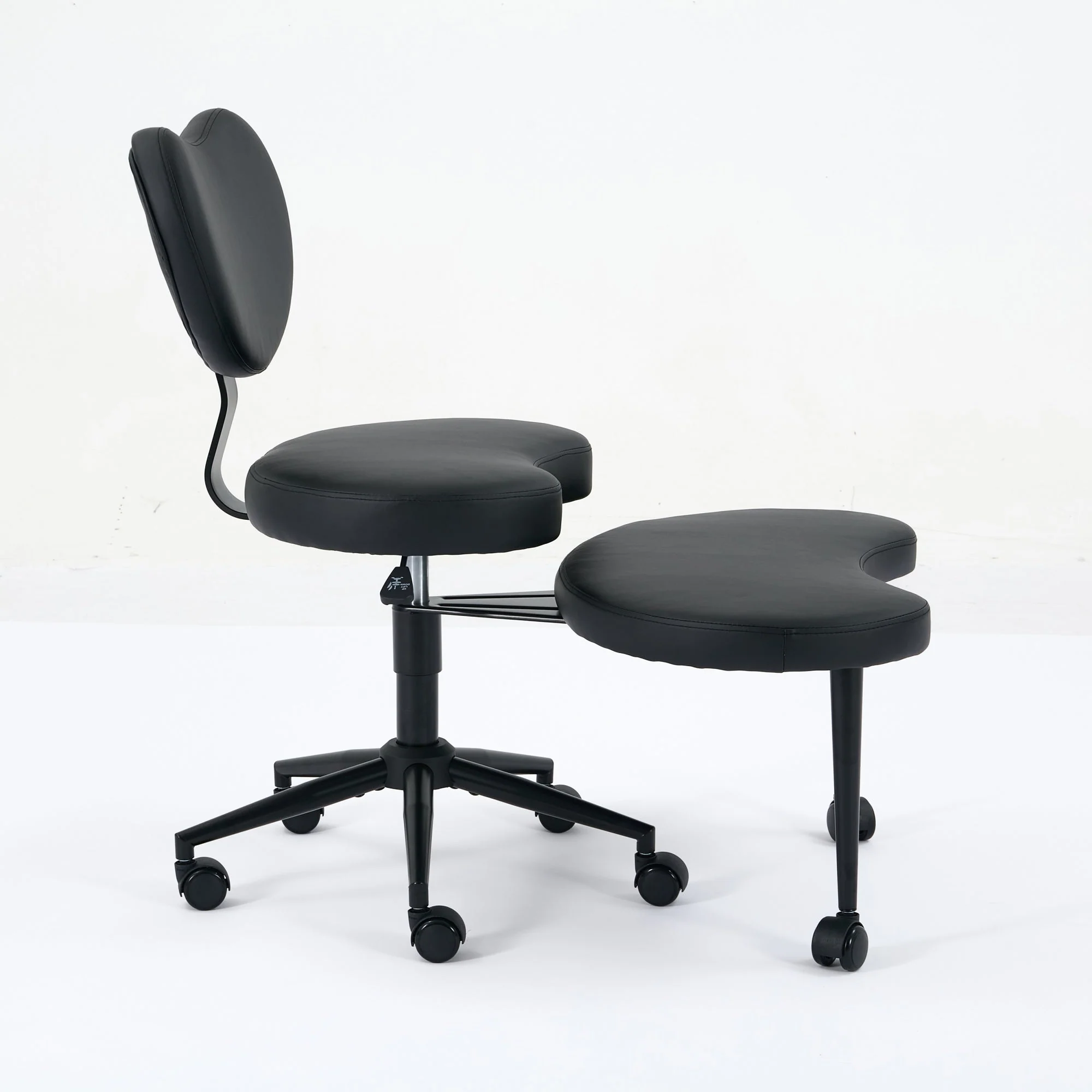 Meditation Chair Plus, Cross Legged Desk Chair with Wheels and Lumbar Support, Black PU - Image 6