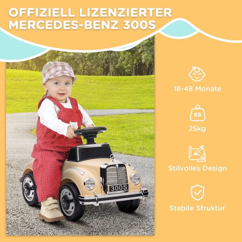 Mercedes Benz Design 300 S Ride-On Toy Car, Beige - Image 5