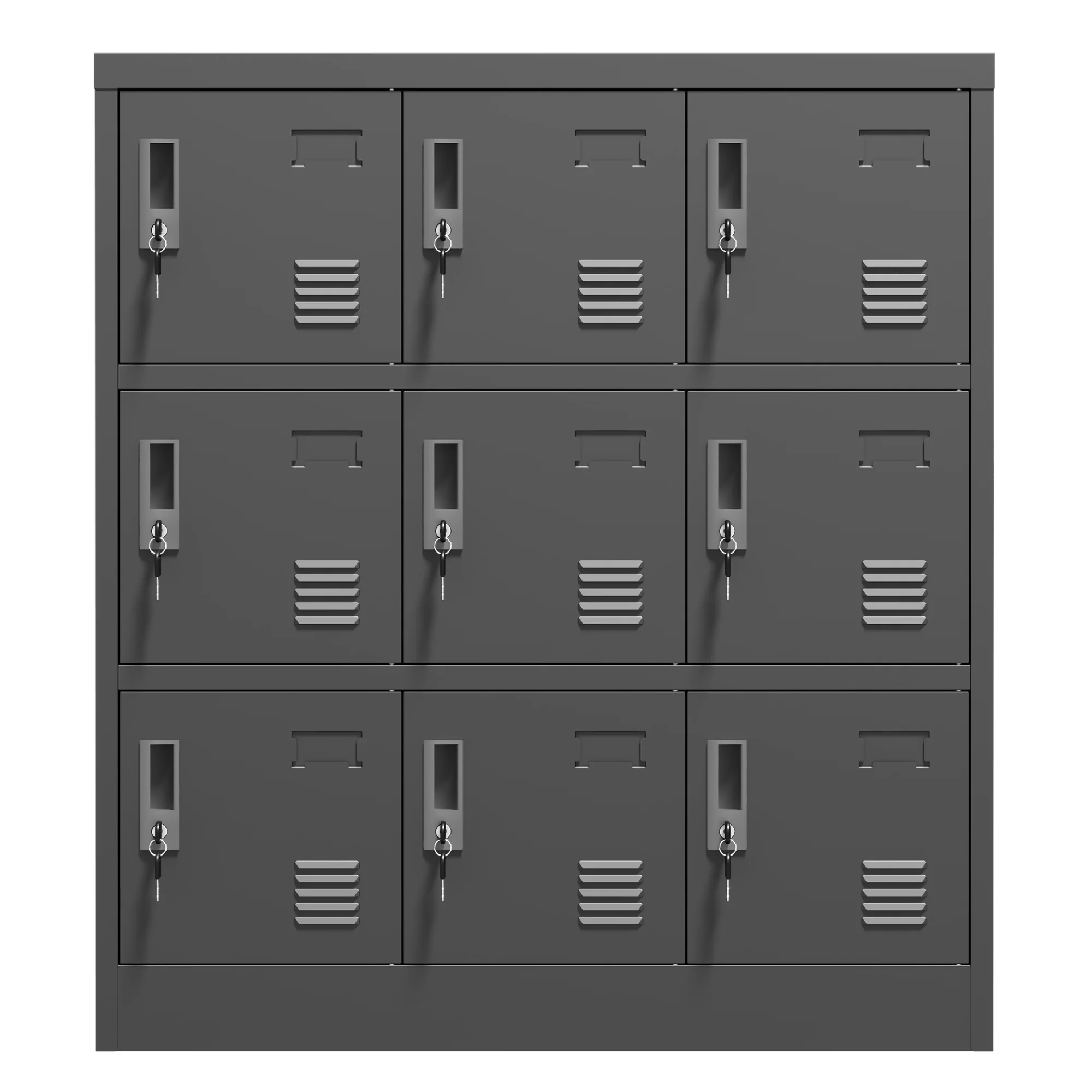 Metal Cabinets 9-Door Secure Storage Card Slot 100x90x40cm - Black - Image 8
