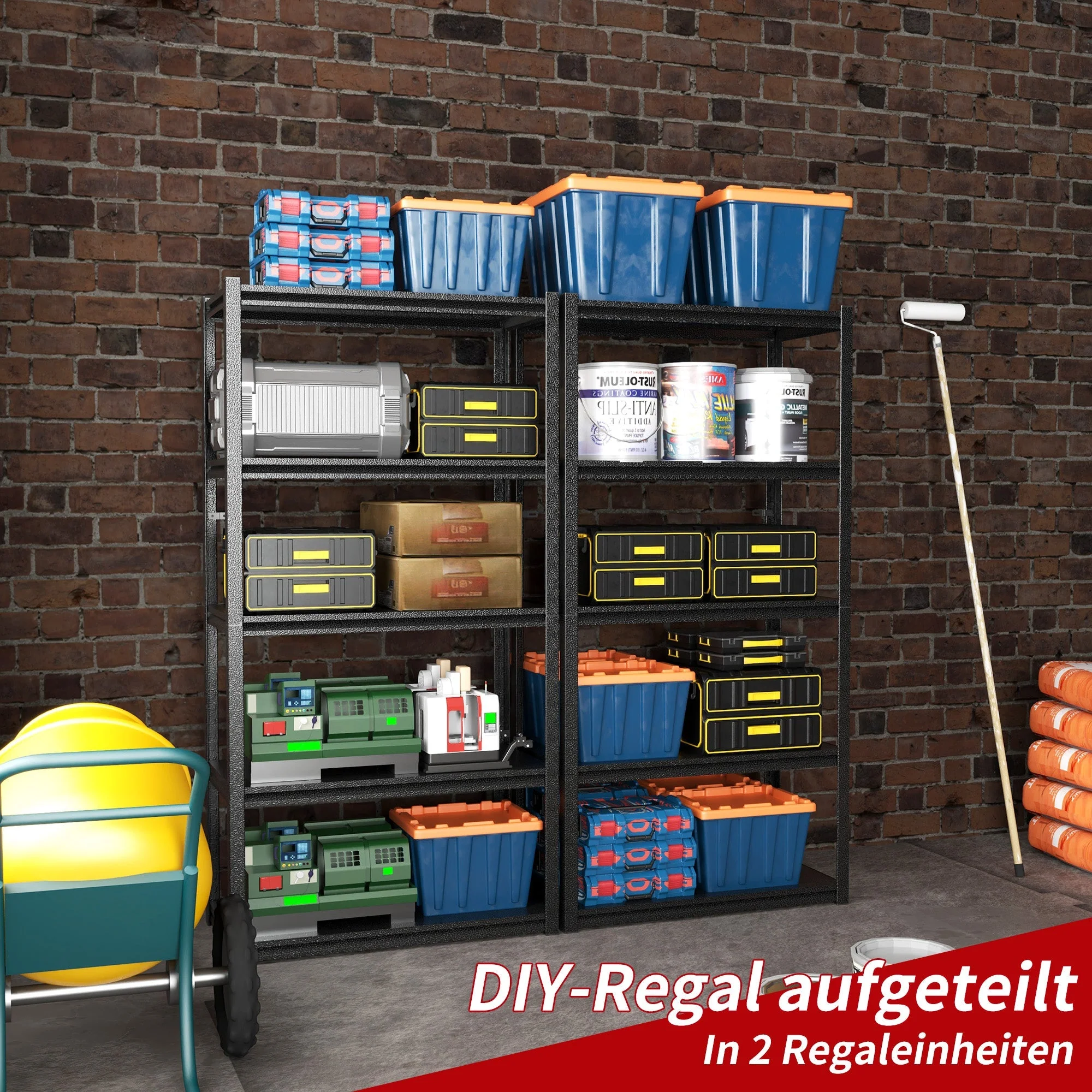 Metal Shelving Unit 5-Tier 160cm H Adjustable 650kg Load - Steel - Image 8