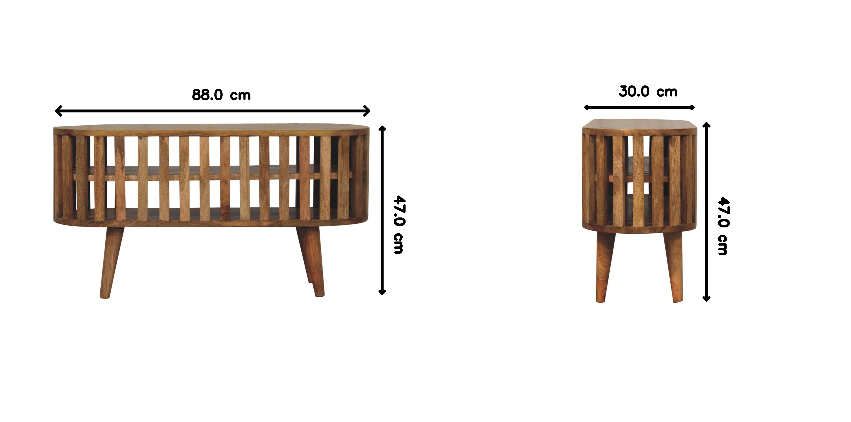Mini Ariella Media Unit, Solid Mango Wood, Oak-ish Finish - Image 8