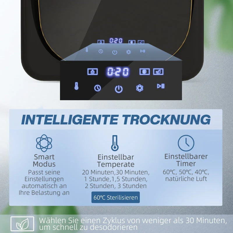 Mini Clothes Dryer, 6 Programs 4 kg 800W, Black - Image 3