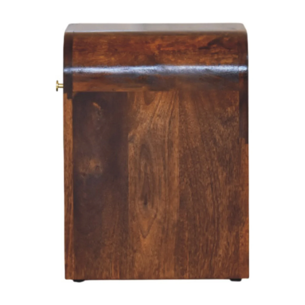 Mini Darcy Nightstand Curved Edges 1 Drawer Solid Wood Dark Brown - Image 7