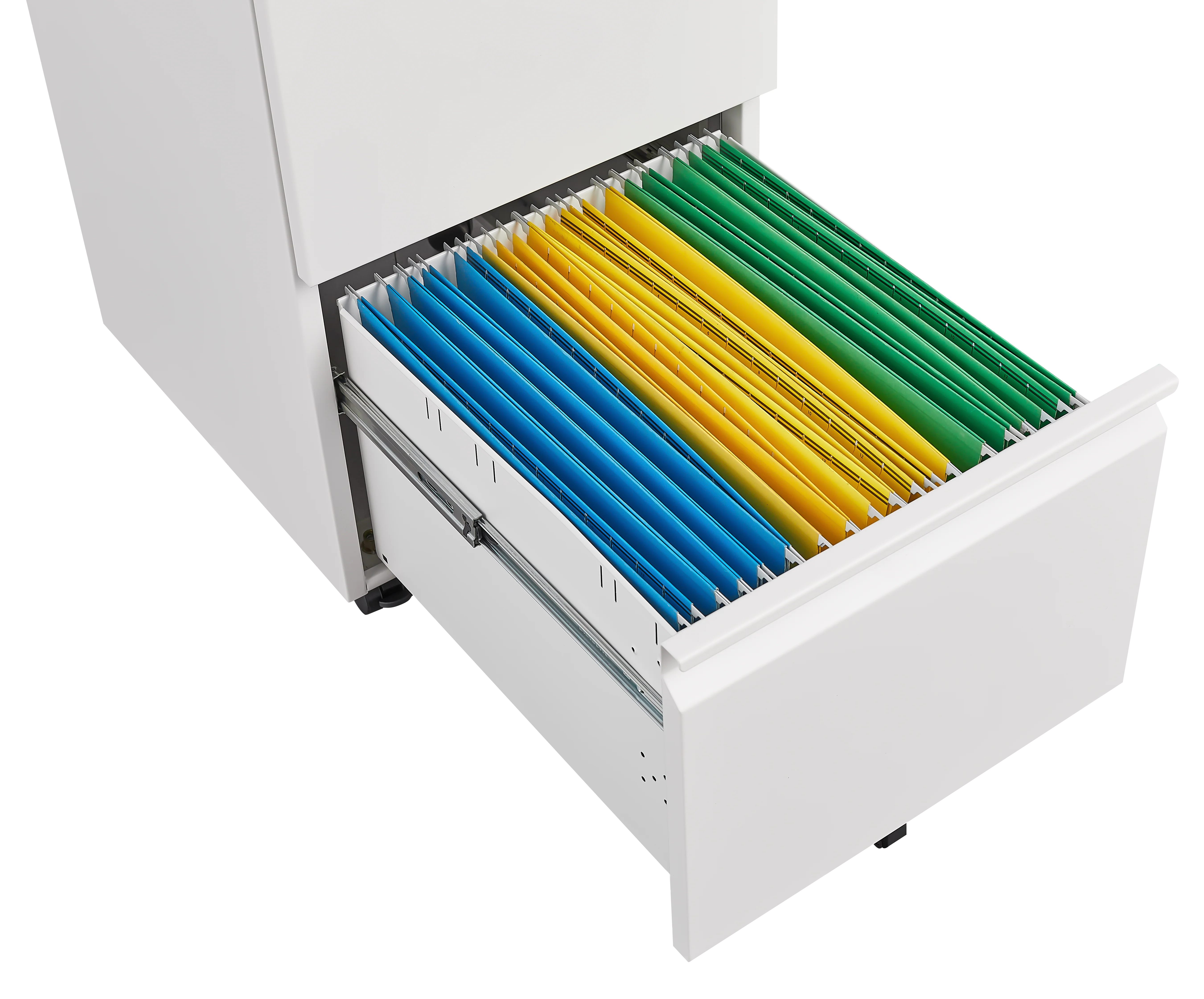 Mobile File Cabinet 2-Drawer with Lock Legal/Letter Size Steel - White - Image 4