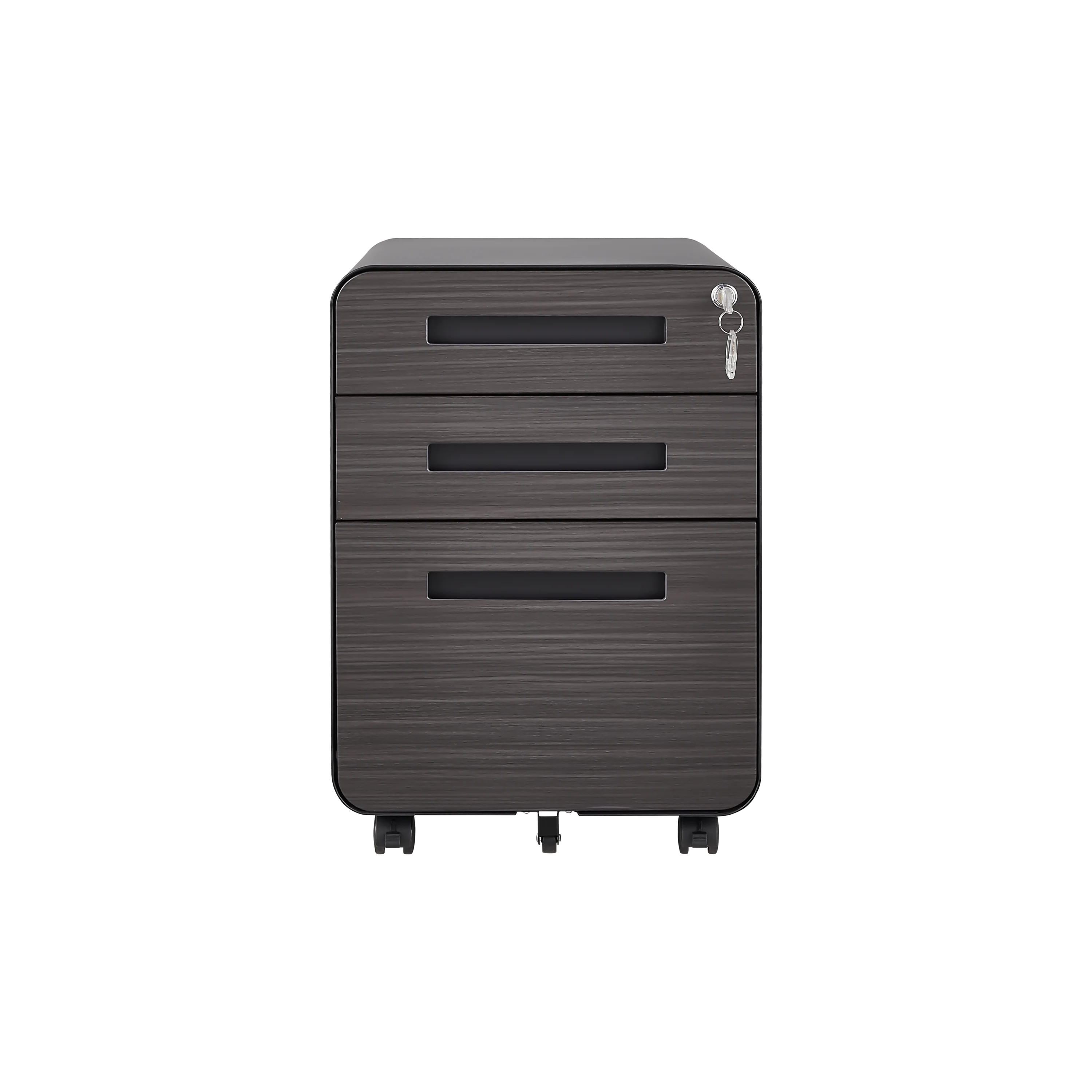 Mobile File Cabinet 3 Drawer Under Desk Anti-Tilt 5 Wheel - Black - Image 8