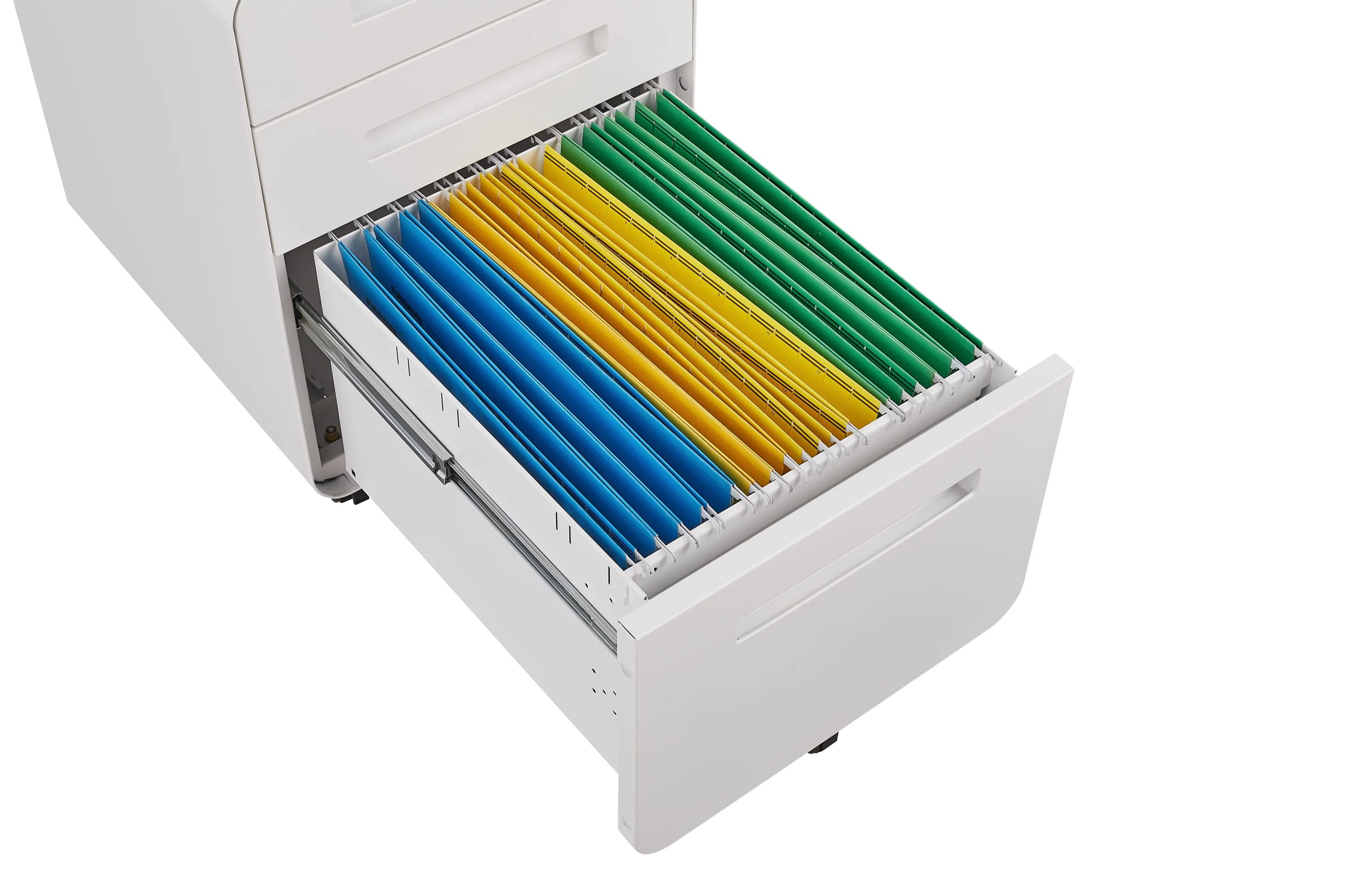 Mobile File Cabinet 3 Drawer Under Desk Legal/A4 Anti-Tilt - White Steel - Image 6