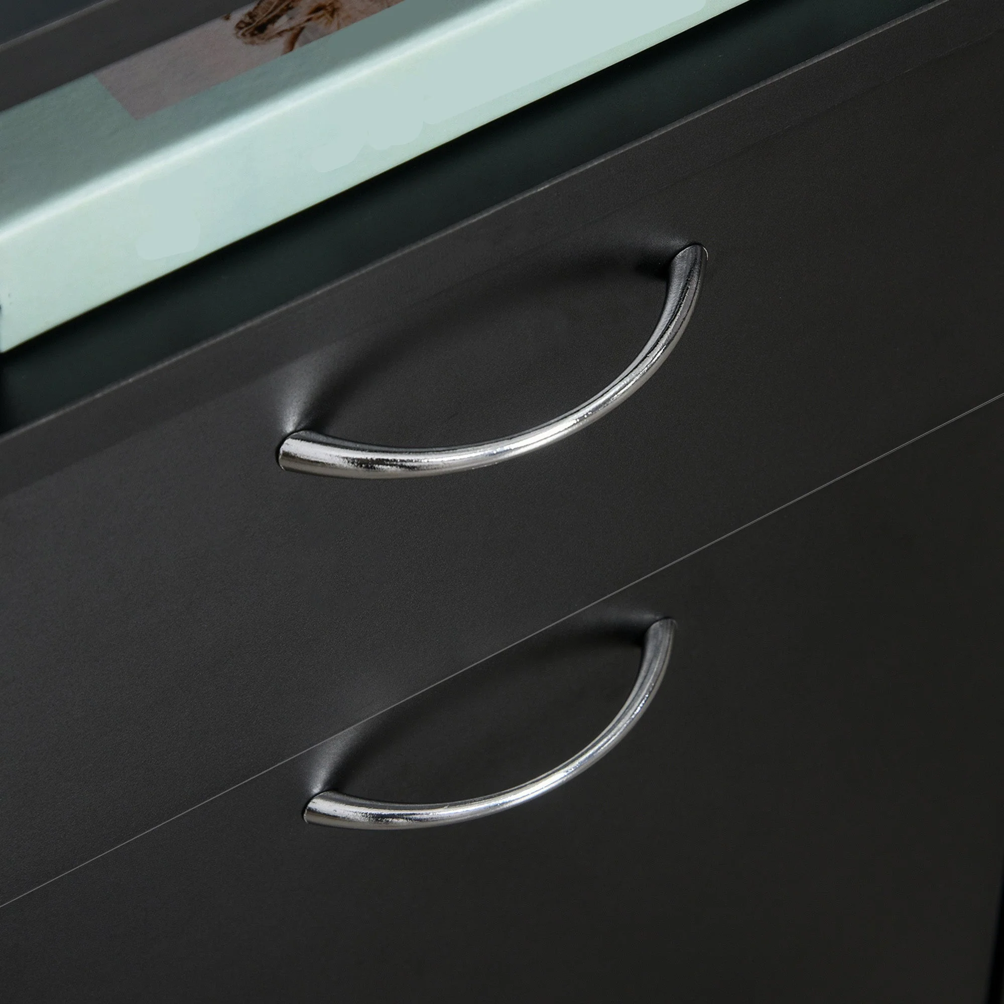 Mobile Filing Cabinet with Drawer, Space-Saving, Functional, Black - Image 7