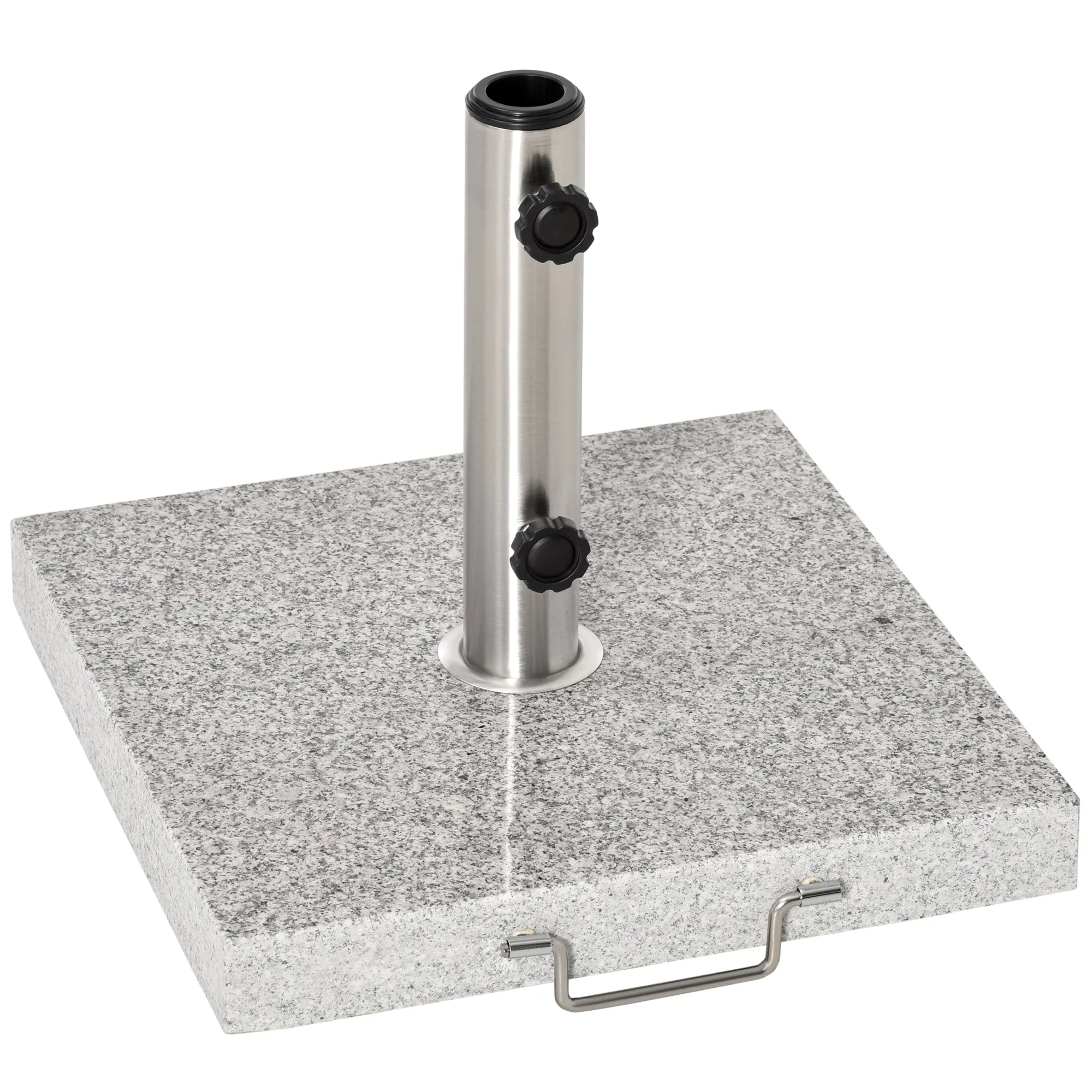 Mobile Parasol Stand, Stable Base 28kg, Marble/Stainless Steel - Image 2