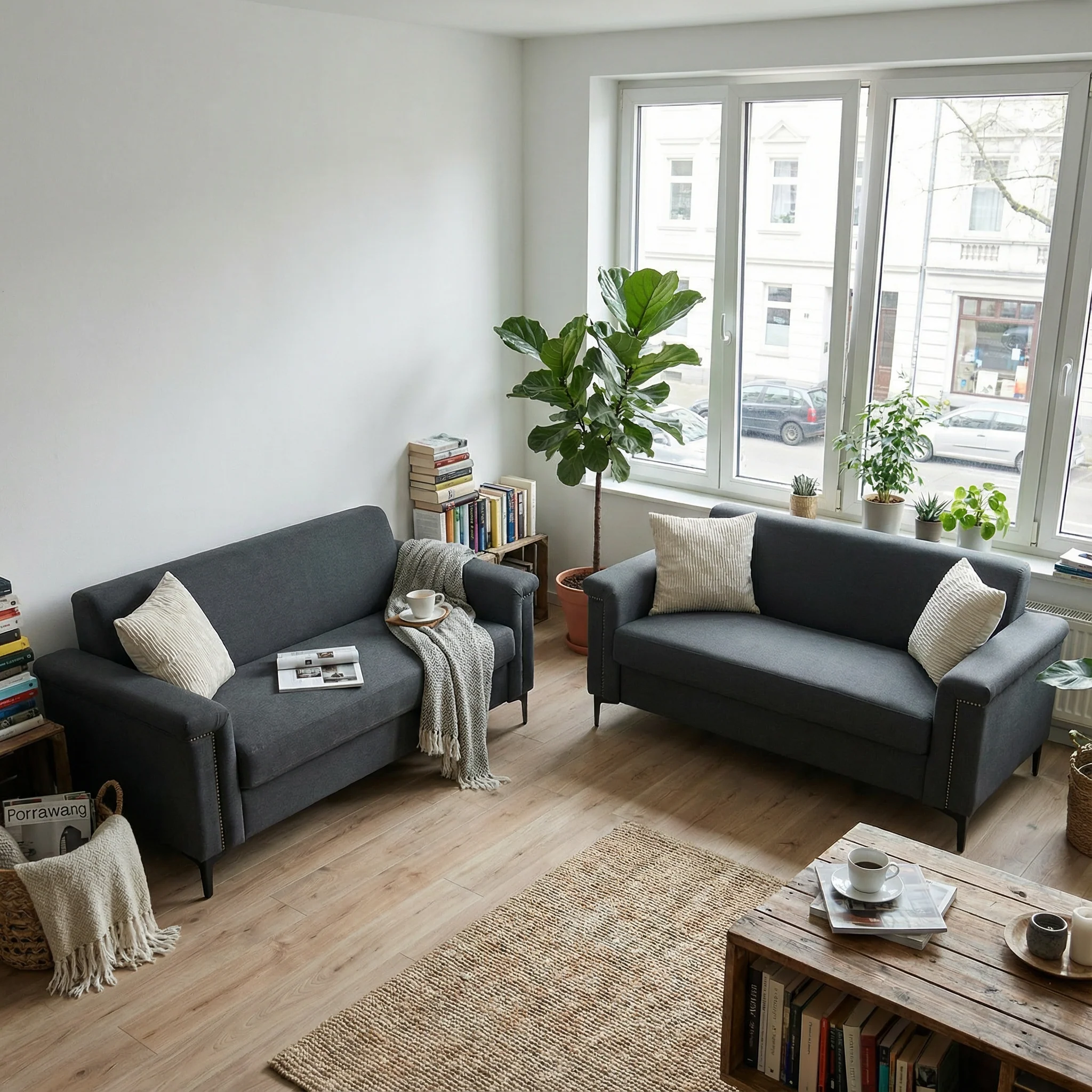 Modern 2-Seater Sofa Set, Space-Saving & Robust - Fabric - Image 5