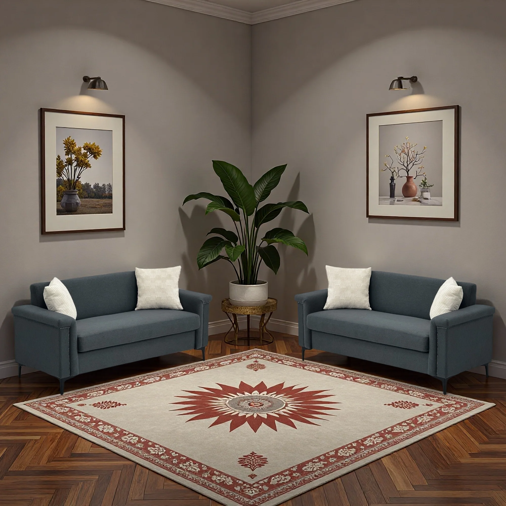 Modern 2-Seater Sofa Set, Space-Saving & Robust - Fabric - Image 7
