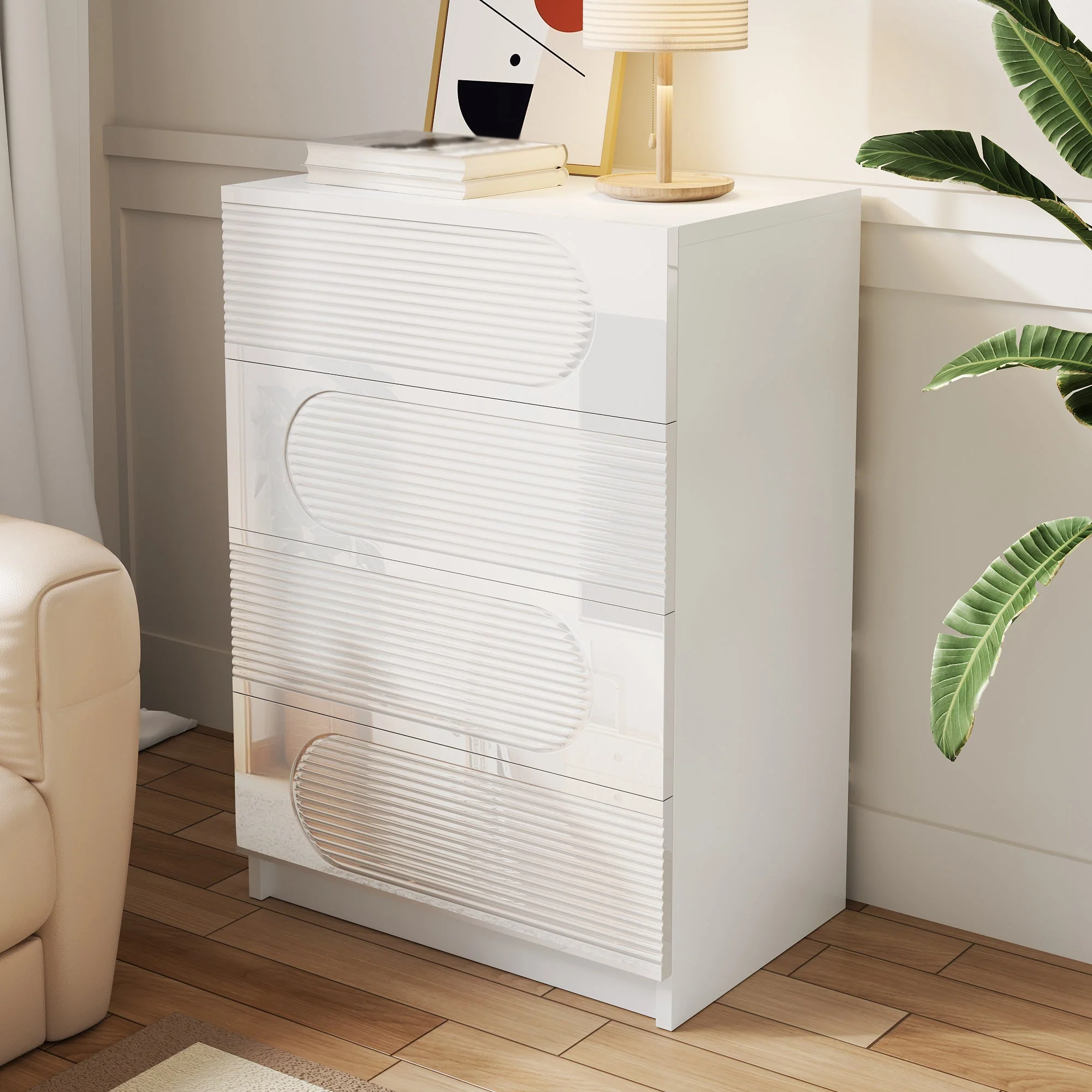 Modern 4-Drawer Storage Cabinet Full Extension Organizer - Image 4