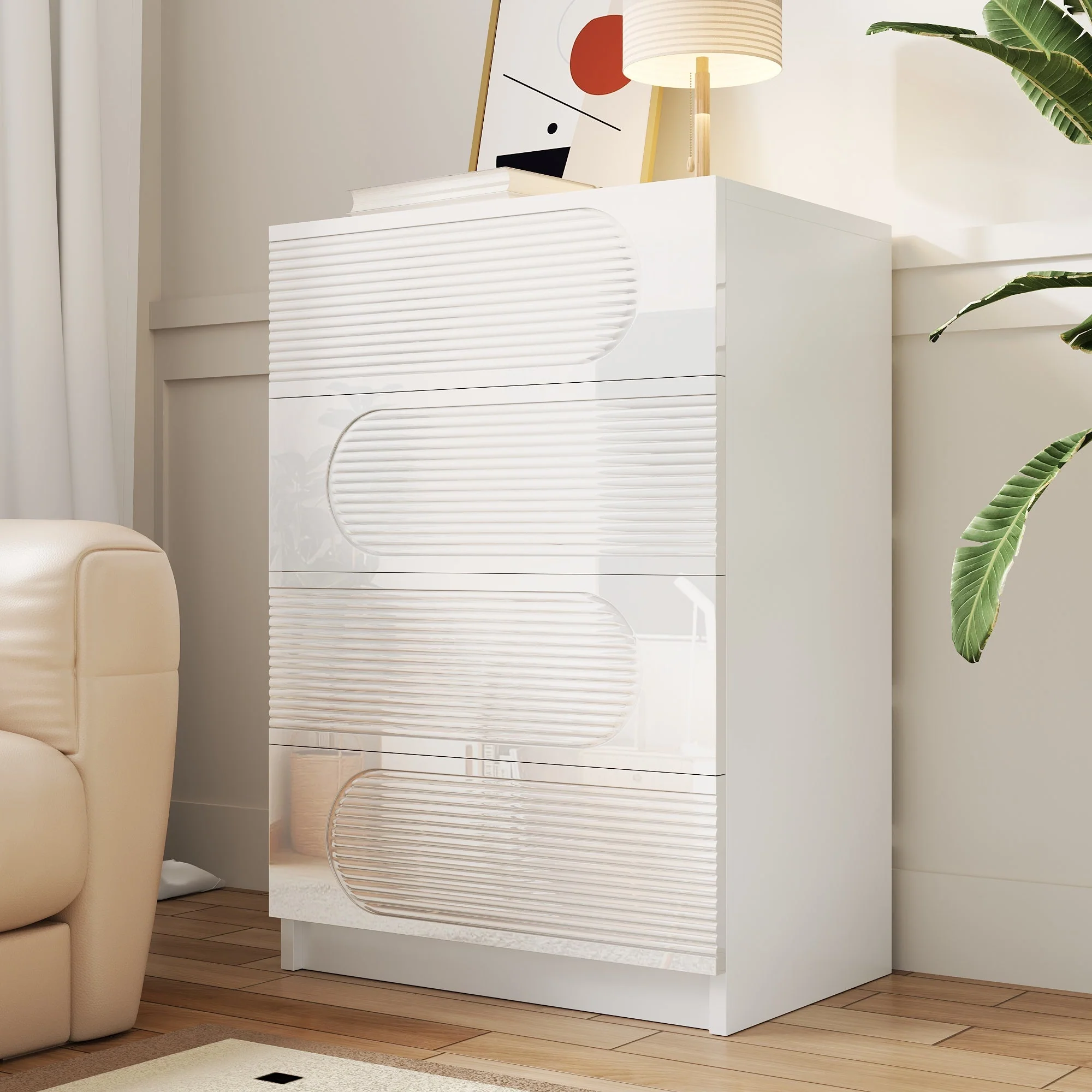 Modern 4-Drawer Storage Cabinet Full Extension Organizer - Image 5