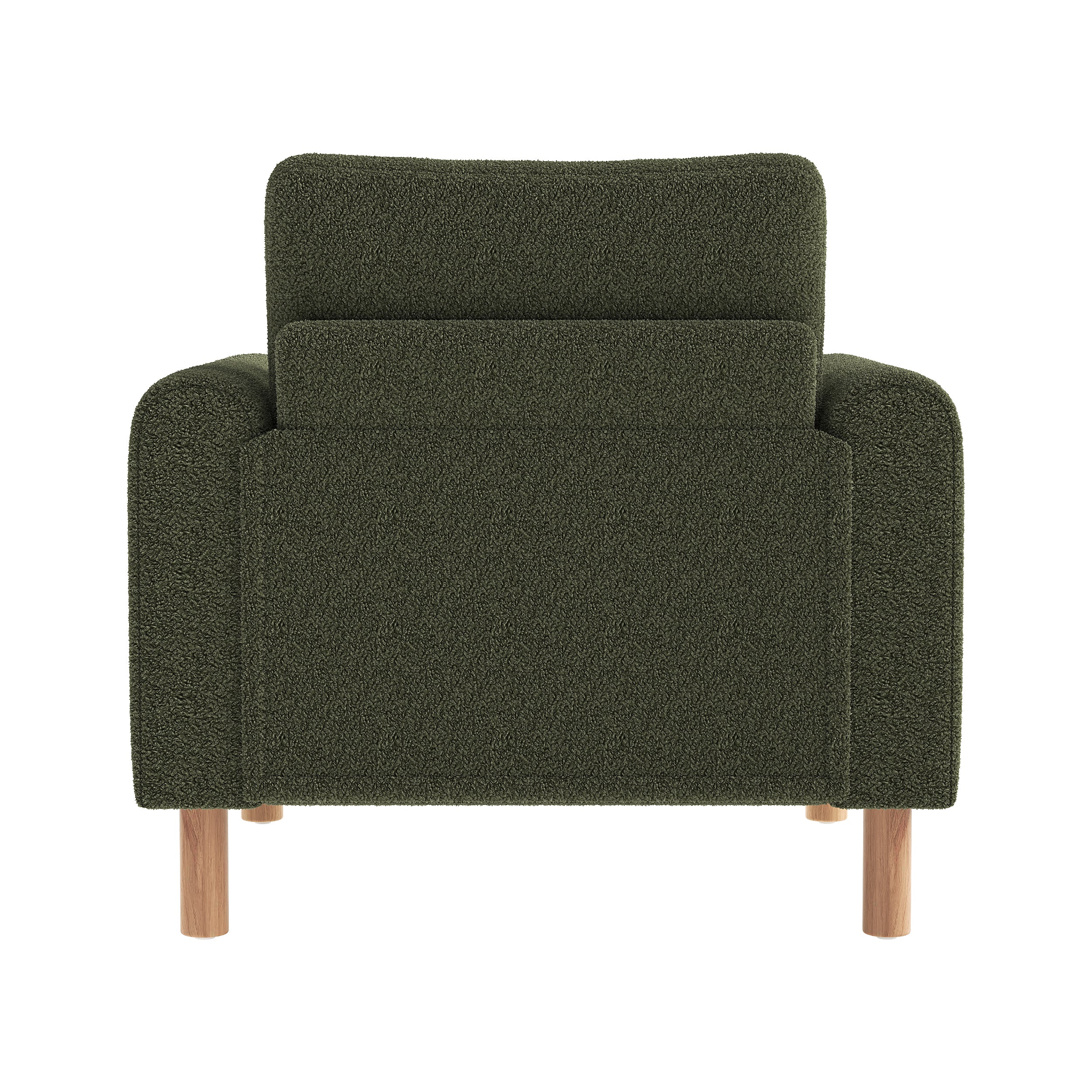 Modern Armchair, Thick Cushion, Comfortable Single Seater, Green - Image 9