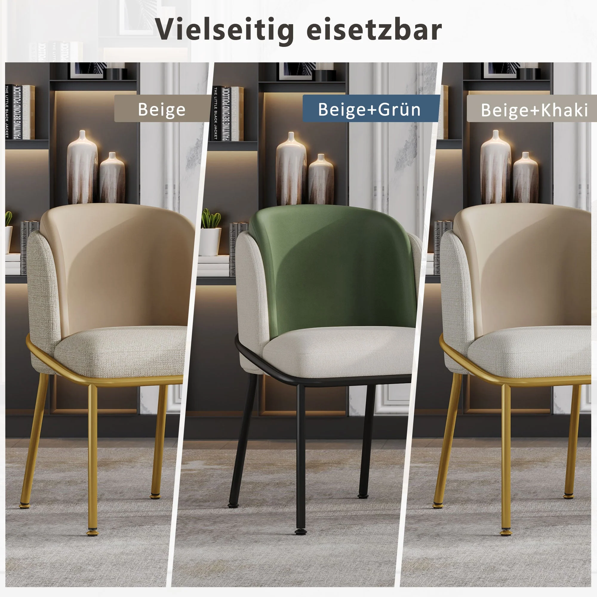 Modern Chairs 2-Pack Angled Legs Adjustable Feet, Beige - Image 6