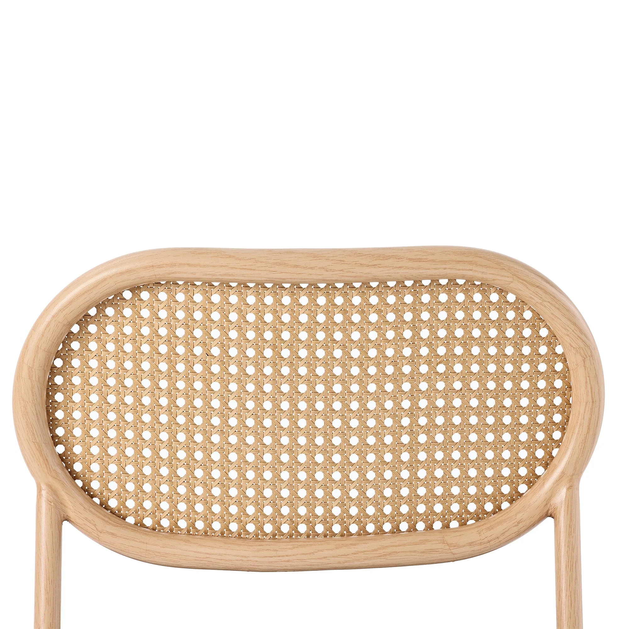 Modern Dining Chair Set of 6, Simple Rattan Leisure Seating with Metal Legs, Black and Brown - Image 9