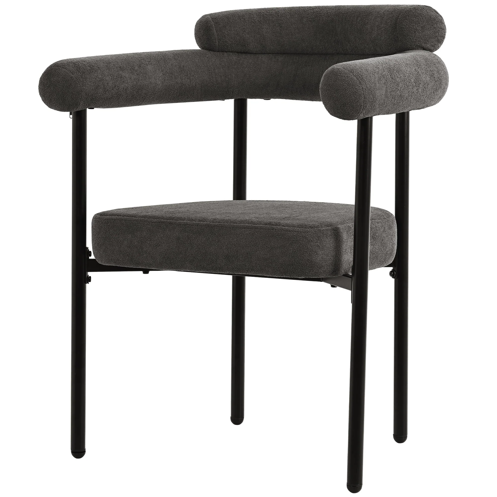 Modern Dining Chairs set of 2, Faux Suede Upholstered Armchairs, Comfortable Armrest, Multiple Colour Options - Image 5
