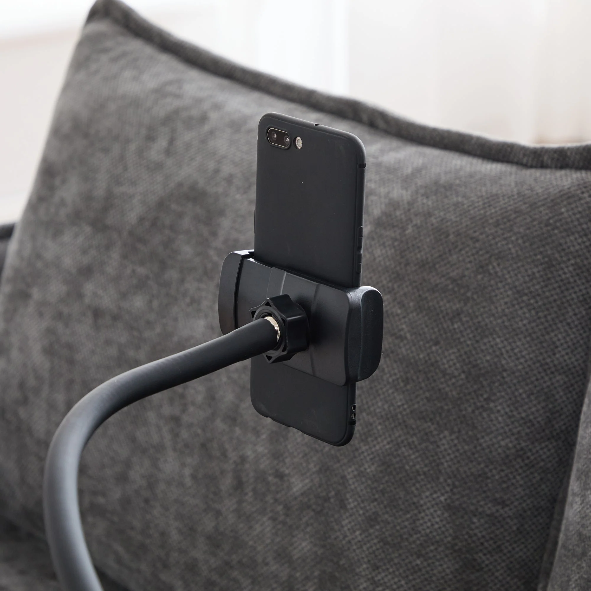 Modern Double Sofa, Small Fabric Armchair with Storage Side Pocket & Adjustable Phone Holder, Fabric - Image 8