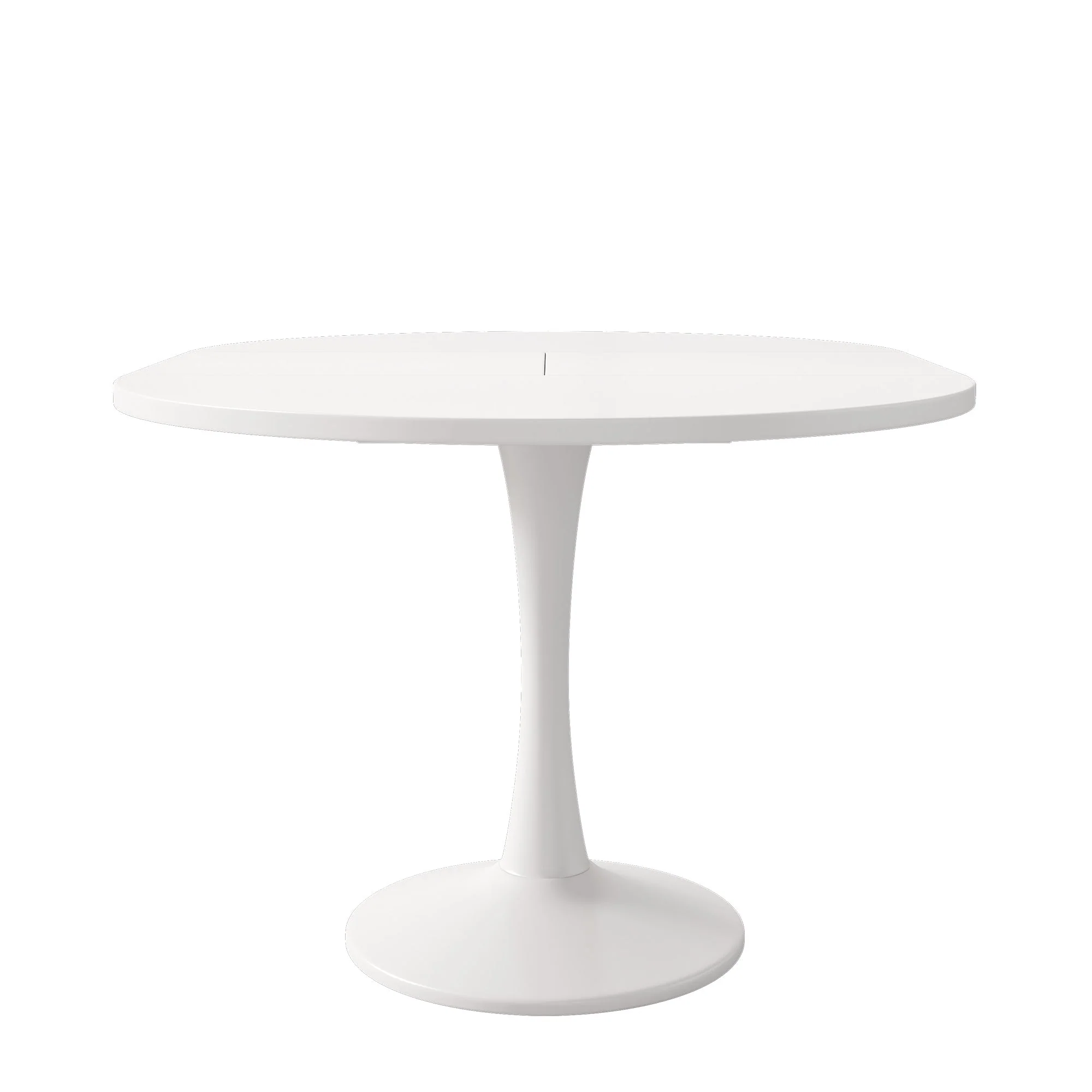 Modern Extendable Round Dining Table, 100–140 cm, 4–6 People, Space-Saving, White - Image 7