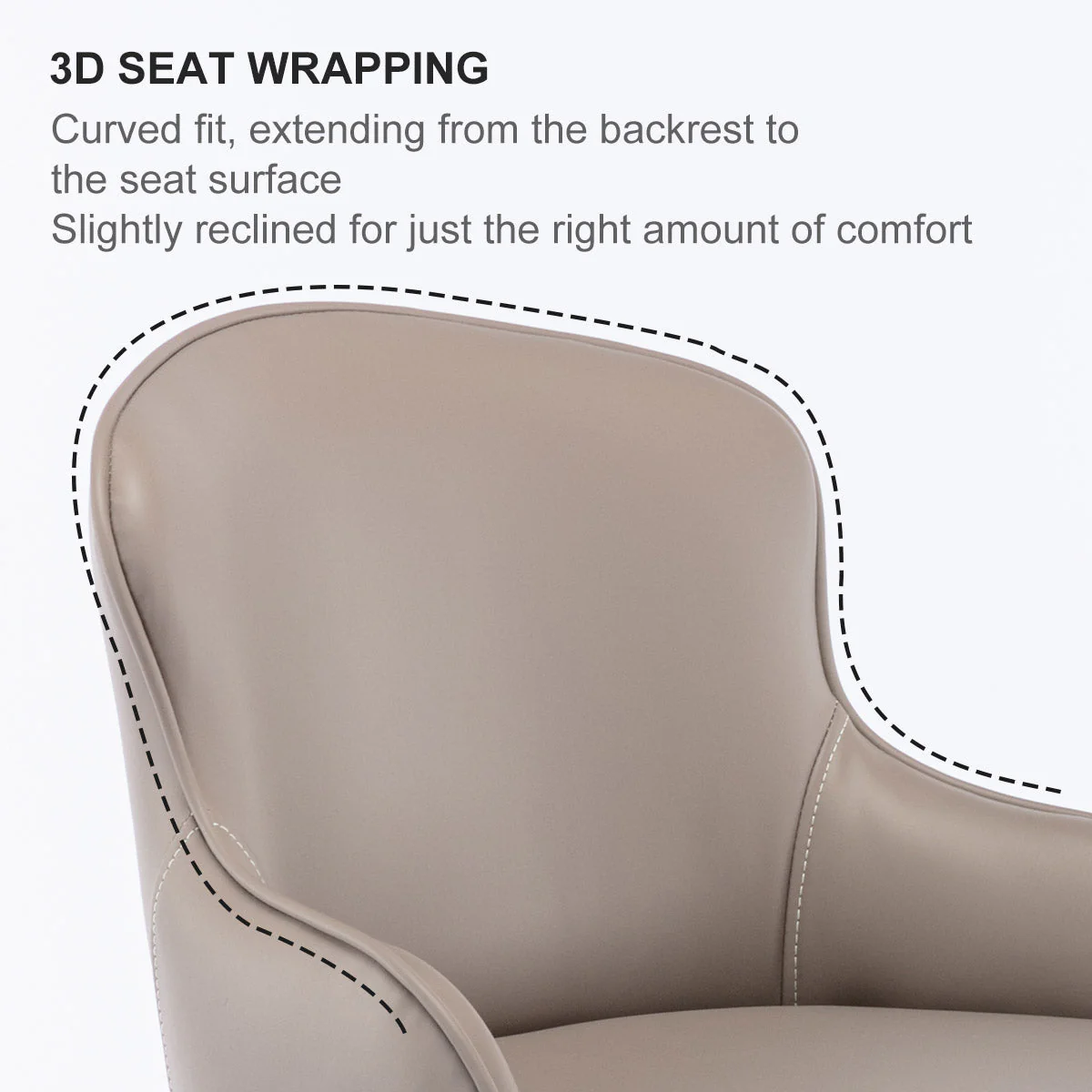 Modern Leather Bar Chair with Backrest, Swivel Adjustable Height for Kitchen and Dining Room, Black Titanium Stainless Steel - Image 5