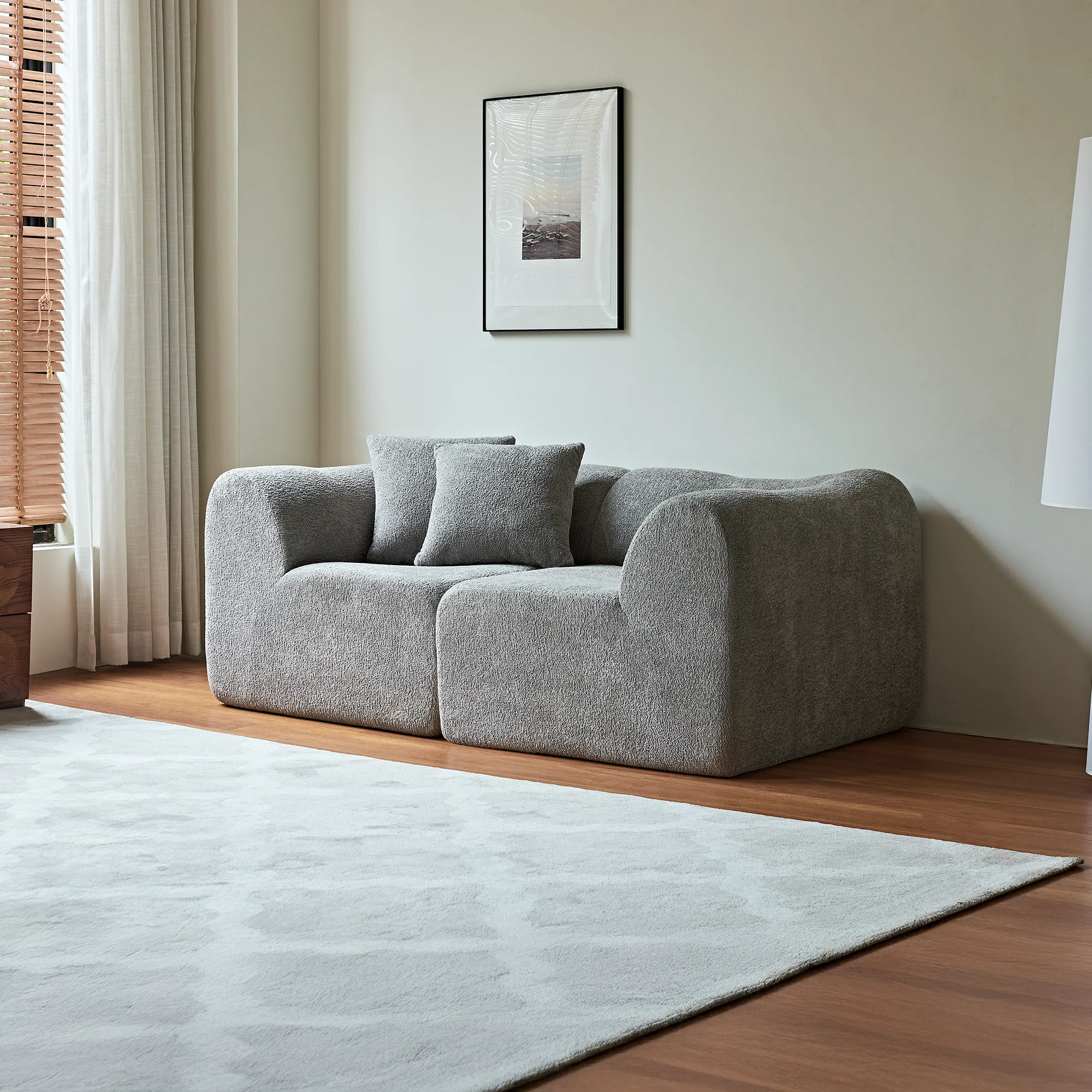 Modern Loveseat 2-Seater Space-Saving with Cushions - Velvet - Image 10