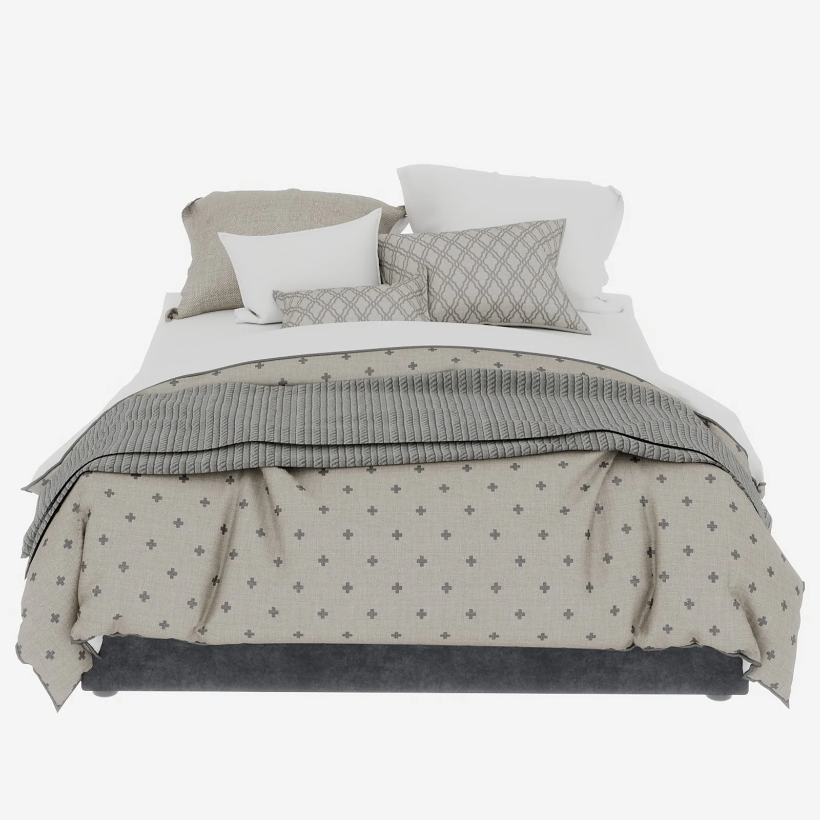 Modern Minimalist Bed Frame 140x200cm Gas Lift Storage, Dutch Velvet Gray - Image 3